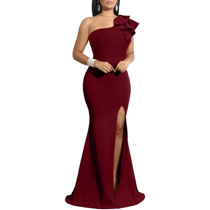Women's Sexy Sleeveless One Shoulder Ruffle