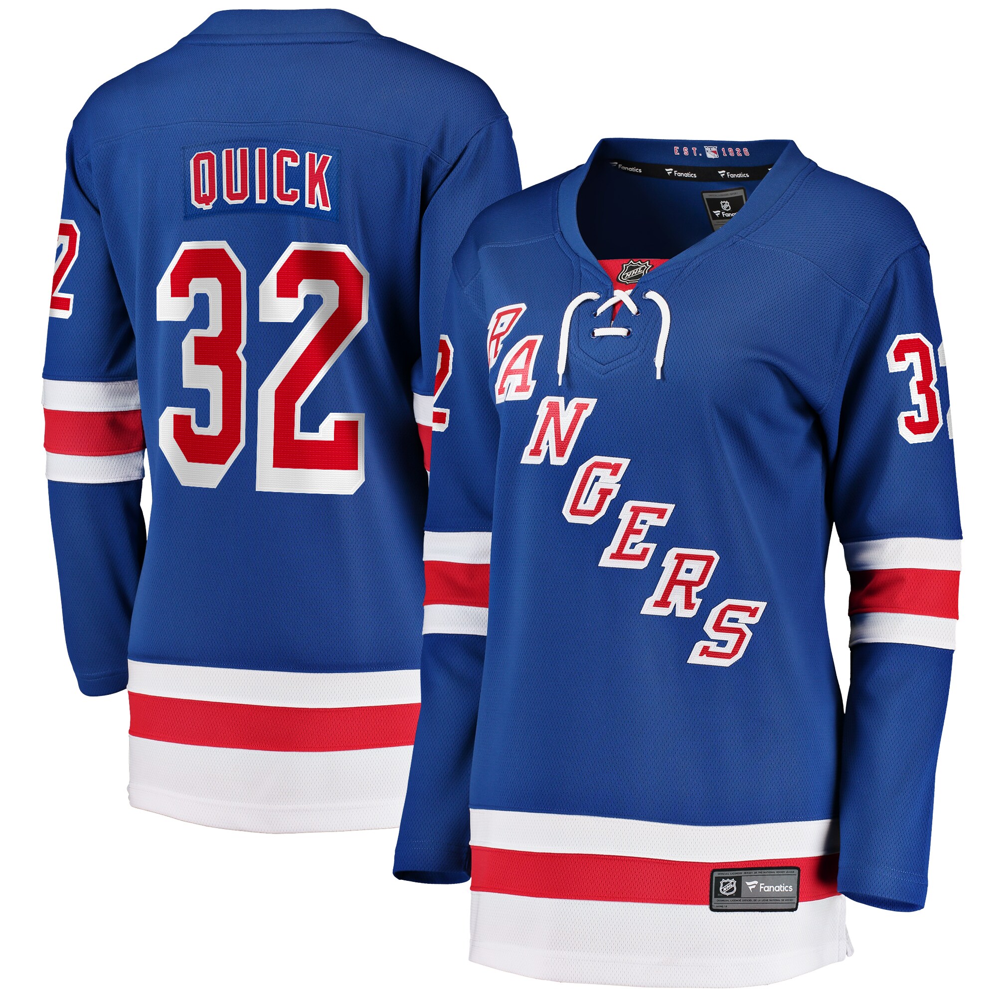 Jonathan Quick New York Rangers Fanatics Women’s Home Breakaway   Jersey – Blue