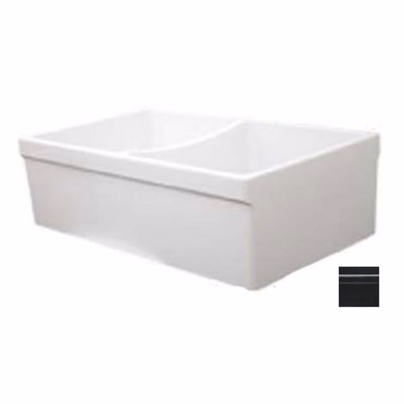 Whitehaus Farmhaus Fireclay Quatro Alcove Reversible Double Bowl Sink with 2