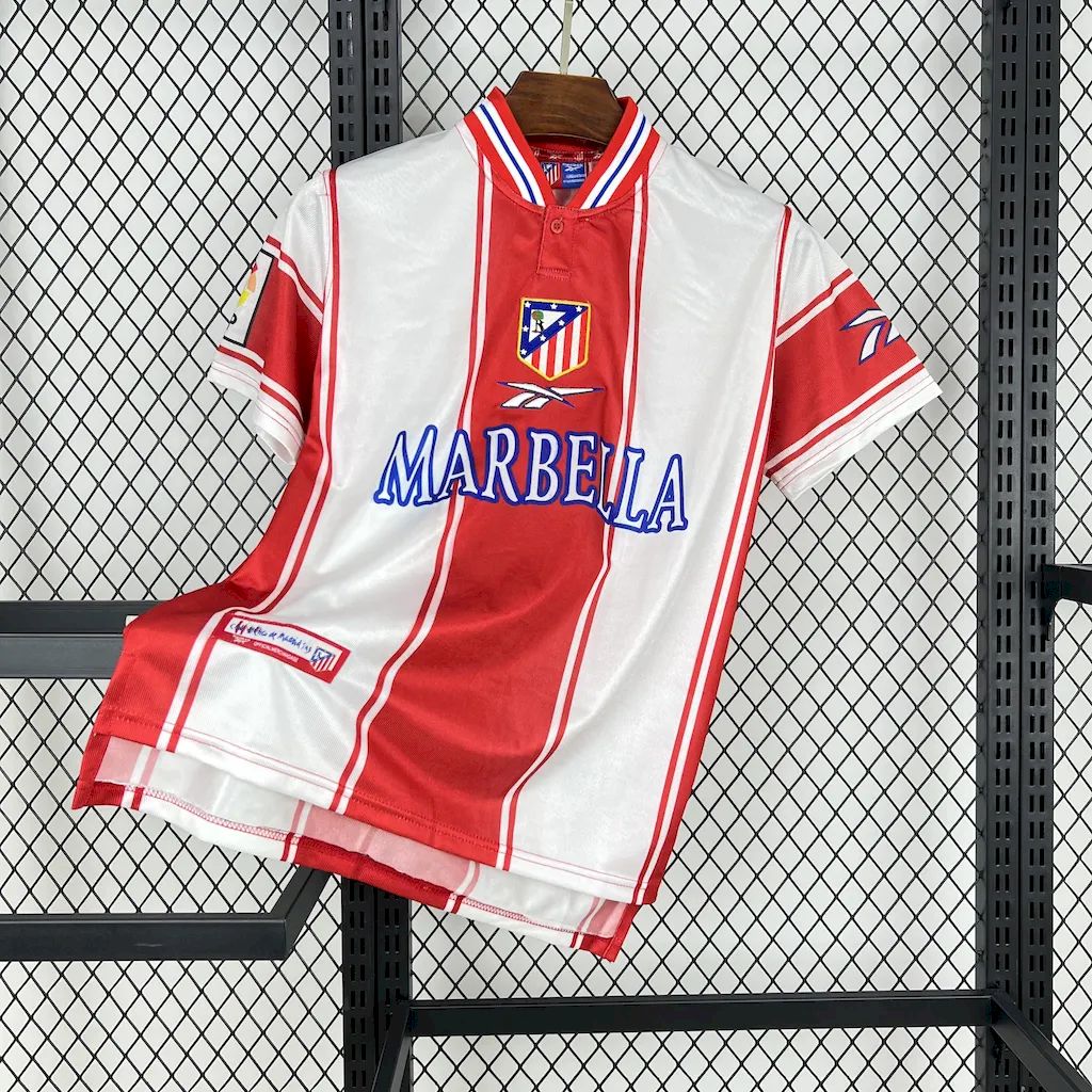 Retro Atletico Madrid 1999-00 Home Jersey with La Liga Patch