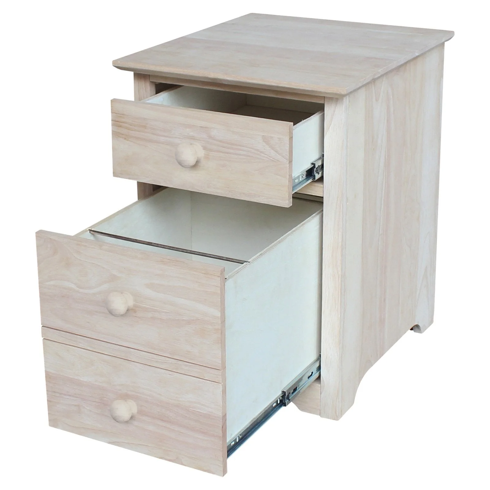 International Concepts 2 Drawer File Cabinet with Wood Hardware