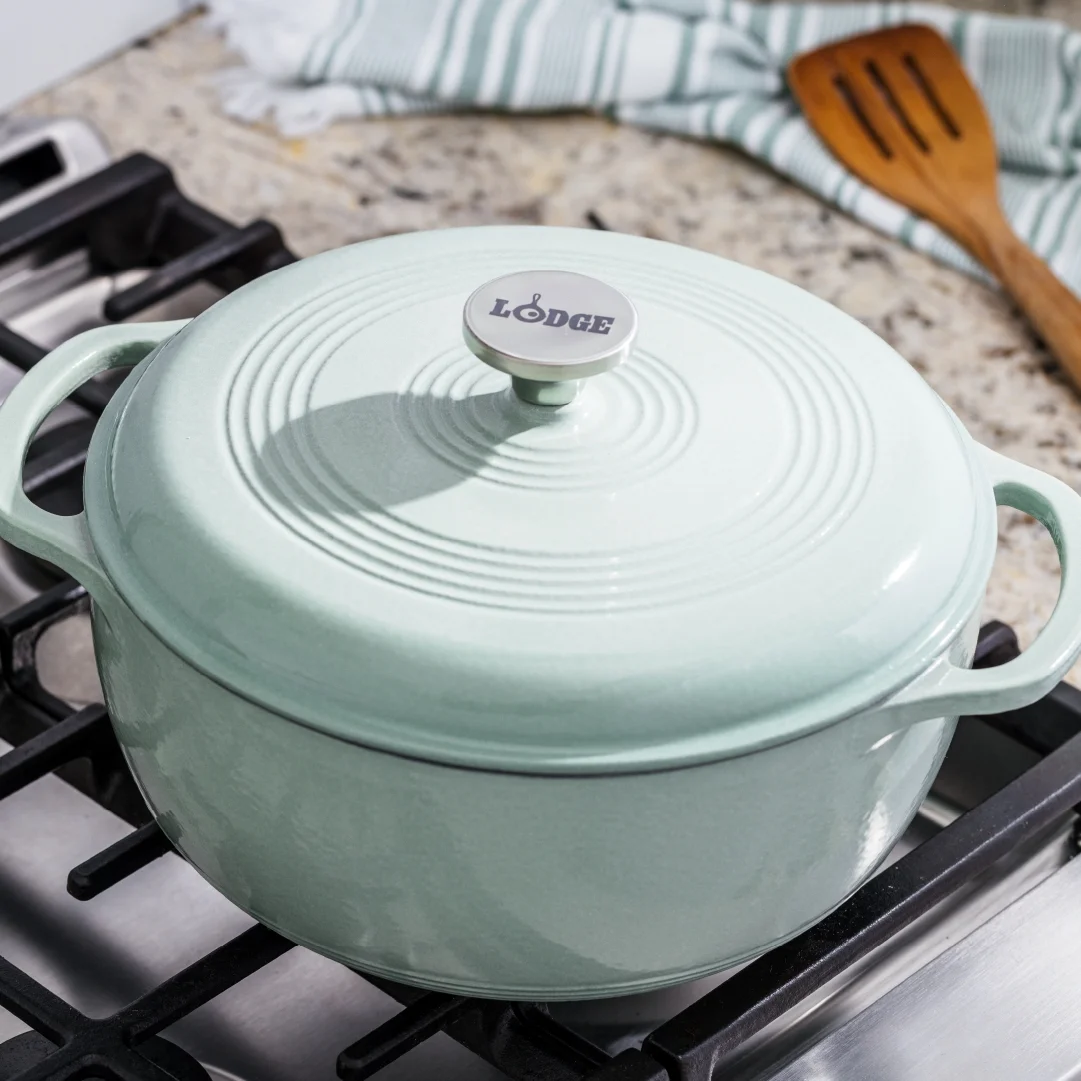 Lodge Cast Iron 6 Quart Enameled Dutch Oven, Indigo