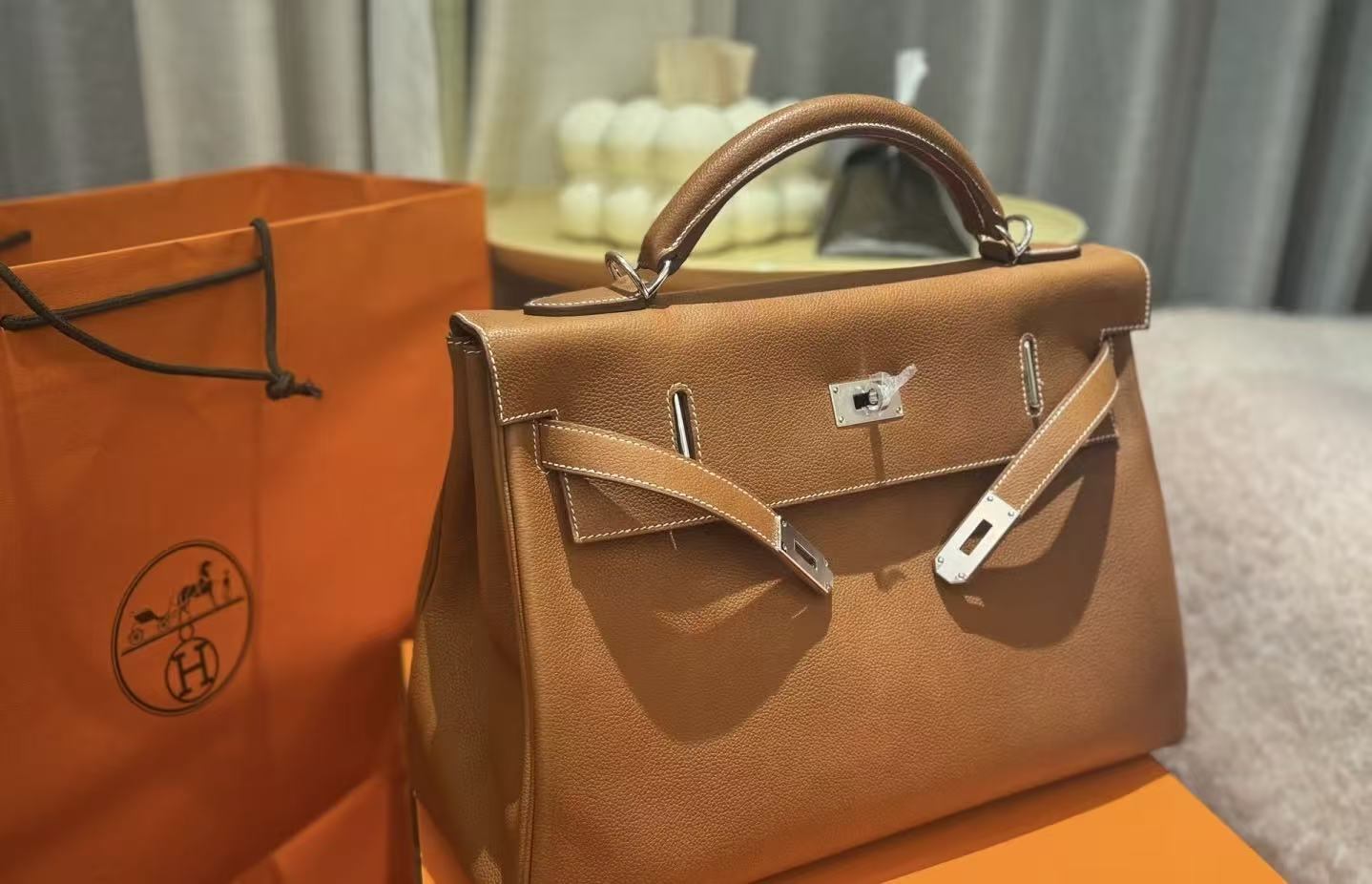Hermès Kelly maxi 42 Brown TOGO Custom