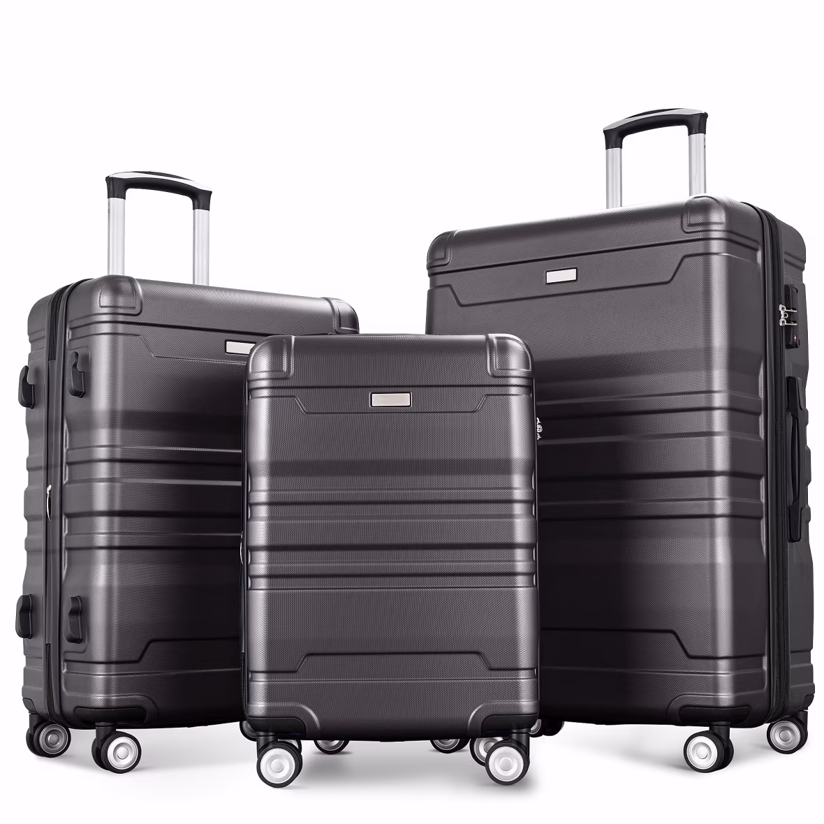 Luggage Sets New Model Expandable ABS Hardshell 3pcs Clearance Luggage Hardside Lightweight Durable Suitcase sets Spinner Wheels Suitcase with TSA Lock 20''24''28''(blue and brown)