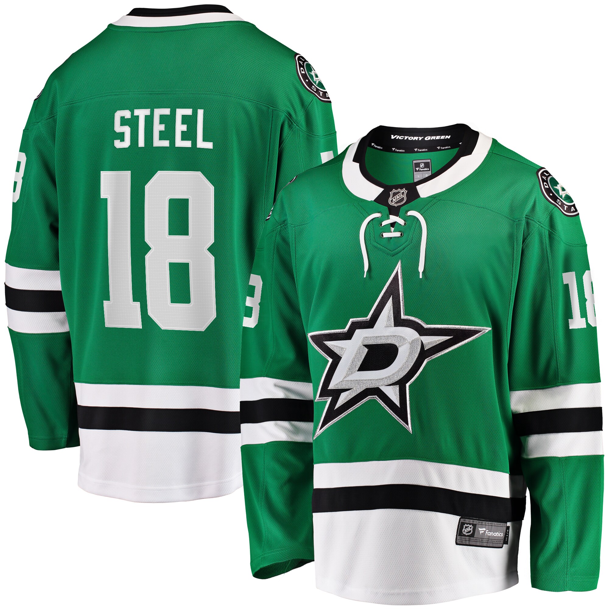 Sam Steel Dallas Stars Fanatics Home Breakaway Jersey – Kelly Green