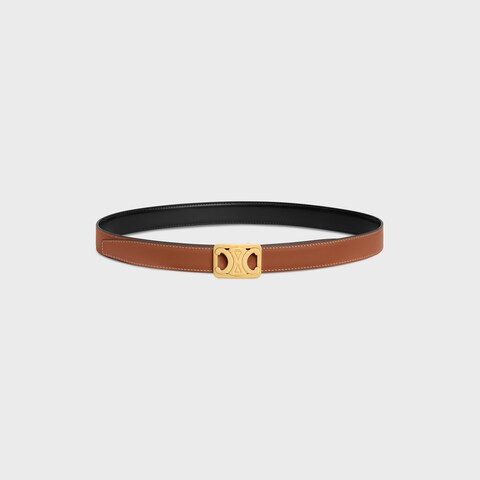 MEDIUM REVERSIBLE FRAMED TRIOMPHE BELT in TAURILLON AND NATURAL CALFSKIN