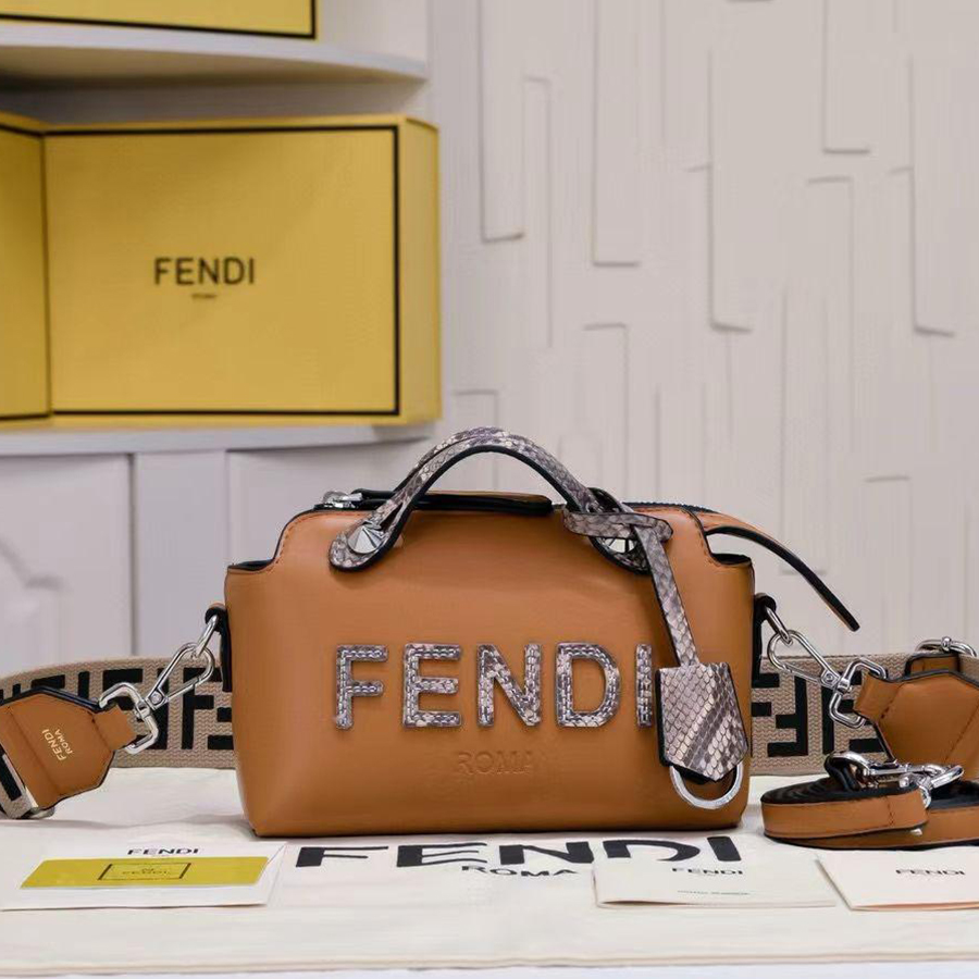 Fendi By The Way Mini Leather Boston Bag