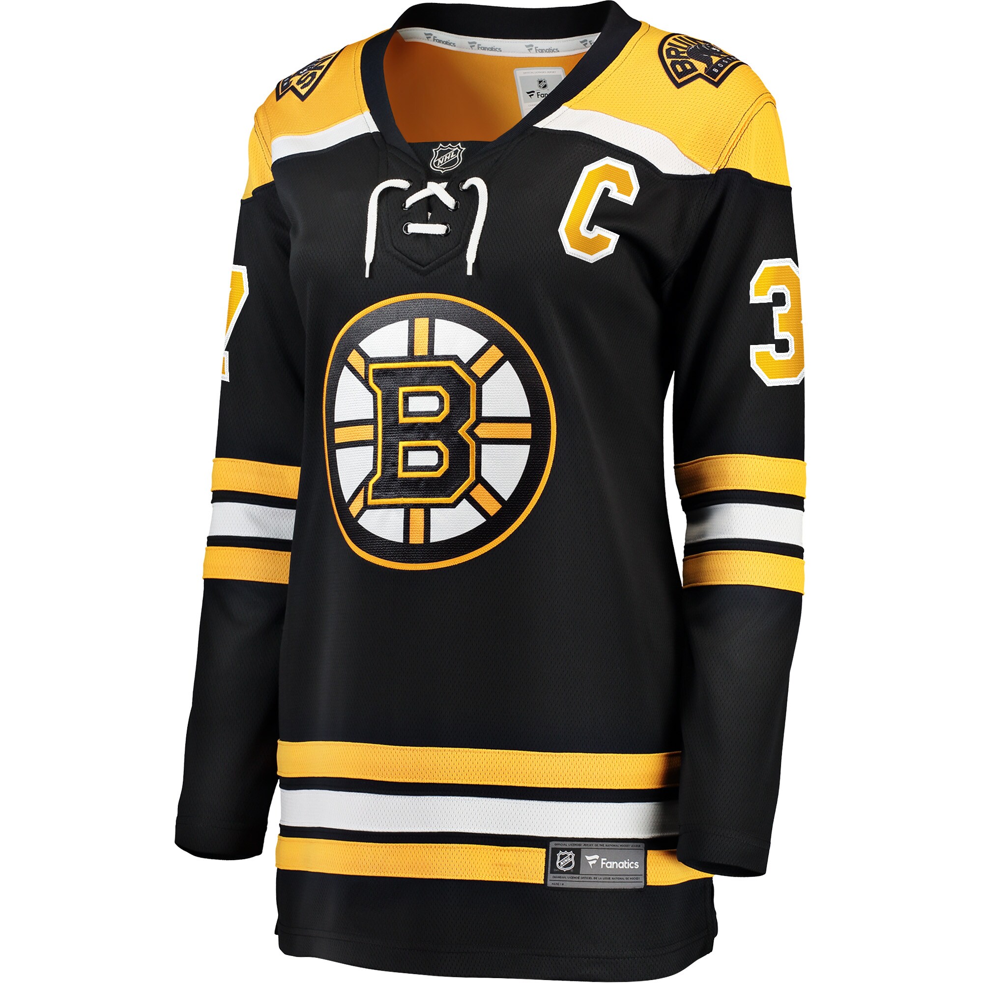 Patrice Bergeron Boston Bruins Fanatics Women’s Captain Patch Home Breakaway Jersey – Black
