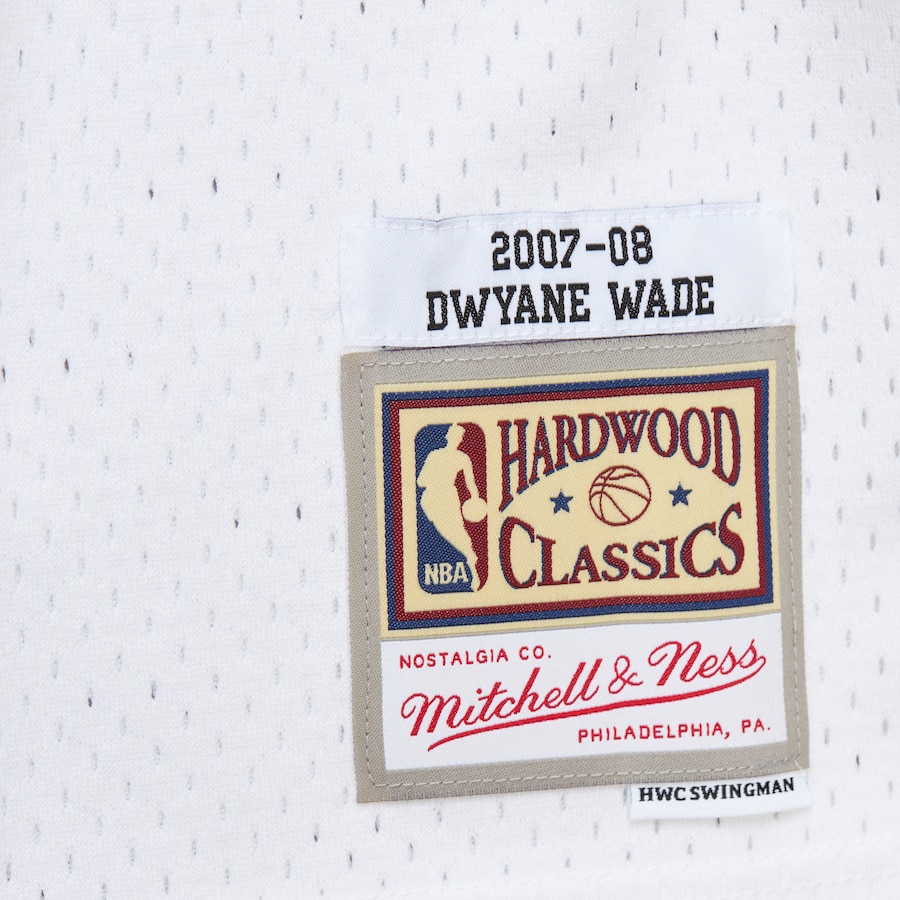 Men's Miami Heat Dwyane Wade Mitchell & Ness White 2007/08 Hardwood Classics Swingman Jersey
