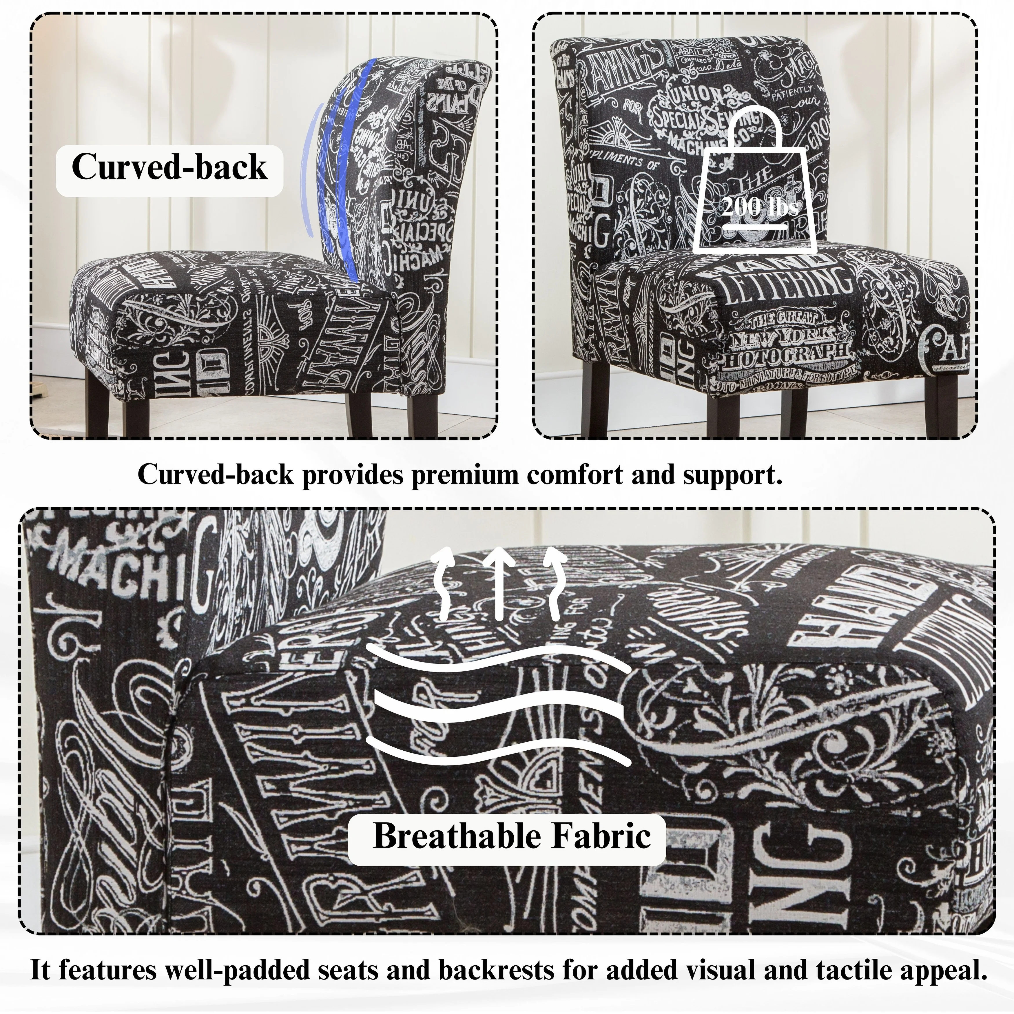 The Curated Nomad  Pavilion Upholstered Armless Accent Slipper Chair Natural Floral