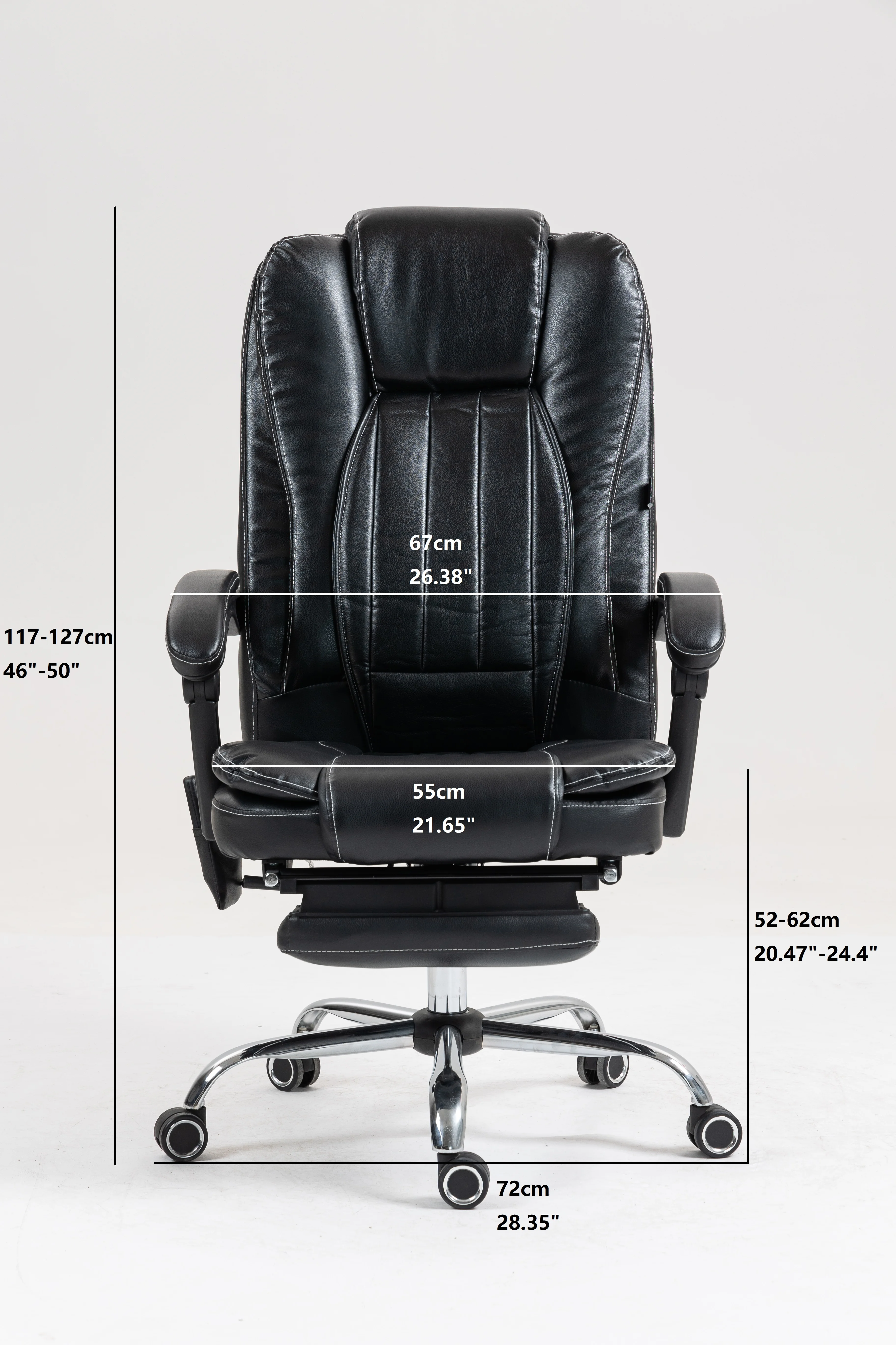 Kneading Massage Executive Office Chair With 40��-50�� Heating, 160�� Reclining Office Chair With Footrest, Ergonomic Chair With Backrest And 4 Mode Messgage Office Chair