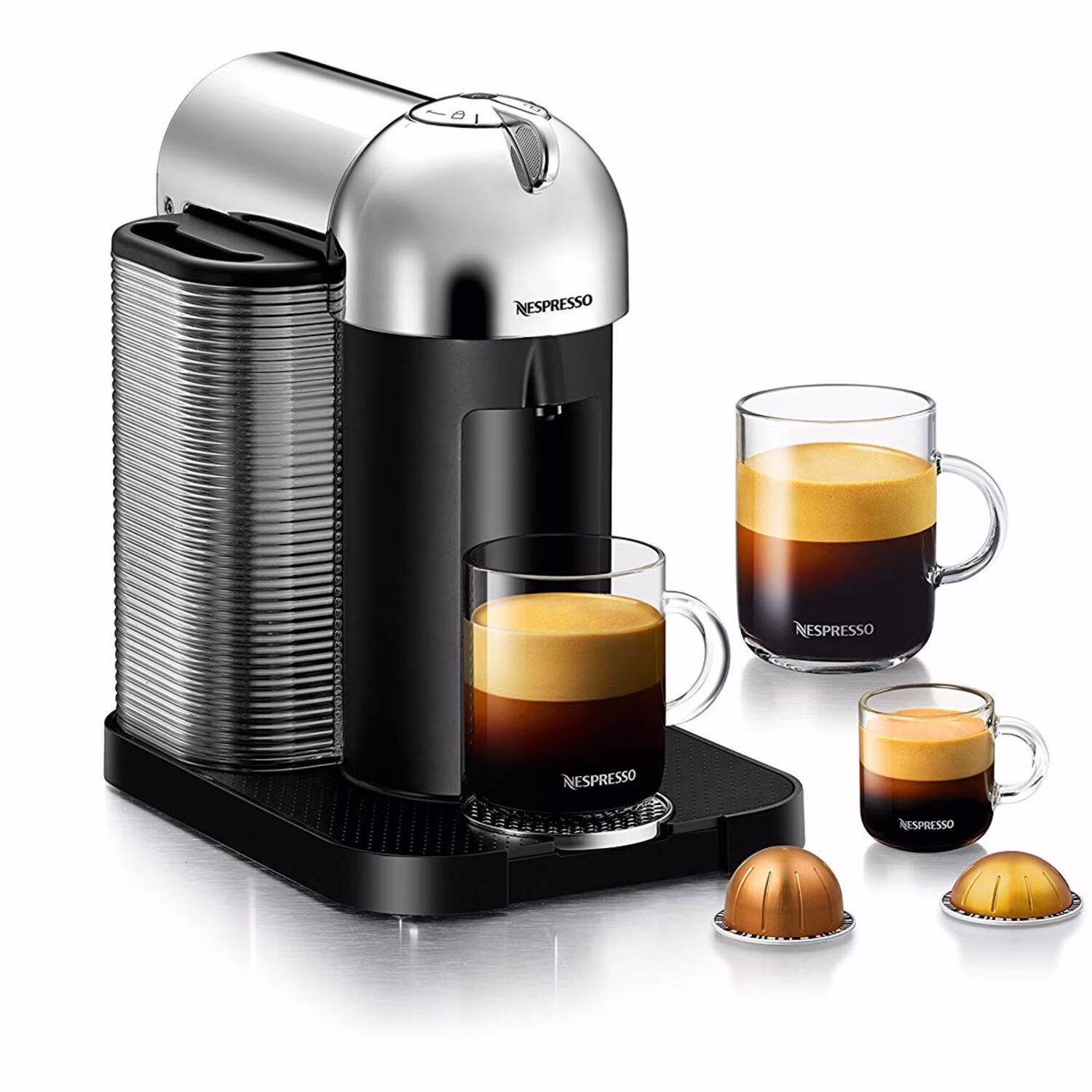 Breville Nespresso Vertuo Coffee & Espresso Single-Serve Machine in Matte Black