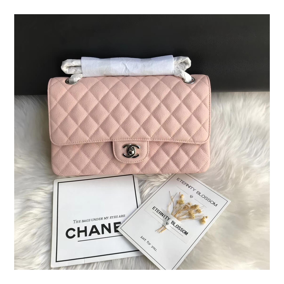Chanel Caviar Calfskin Classic Flap Bag-Pink