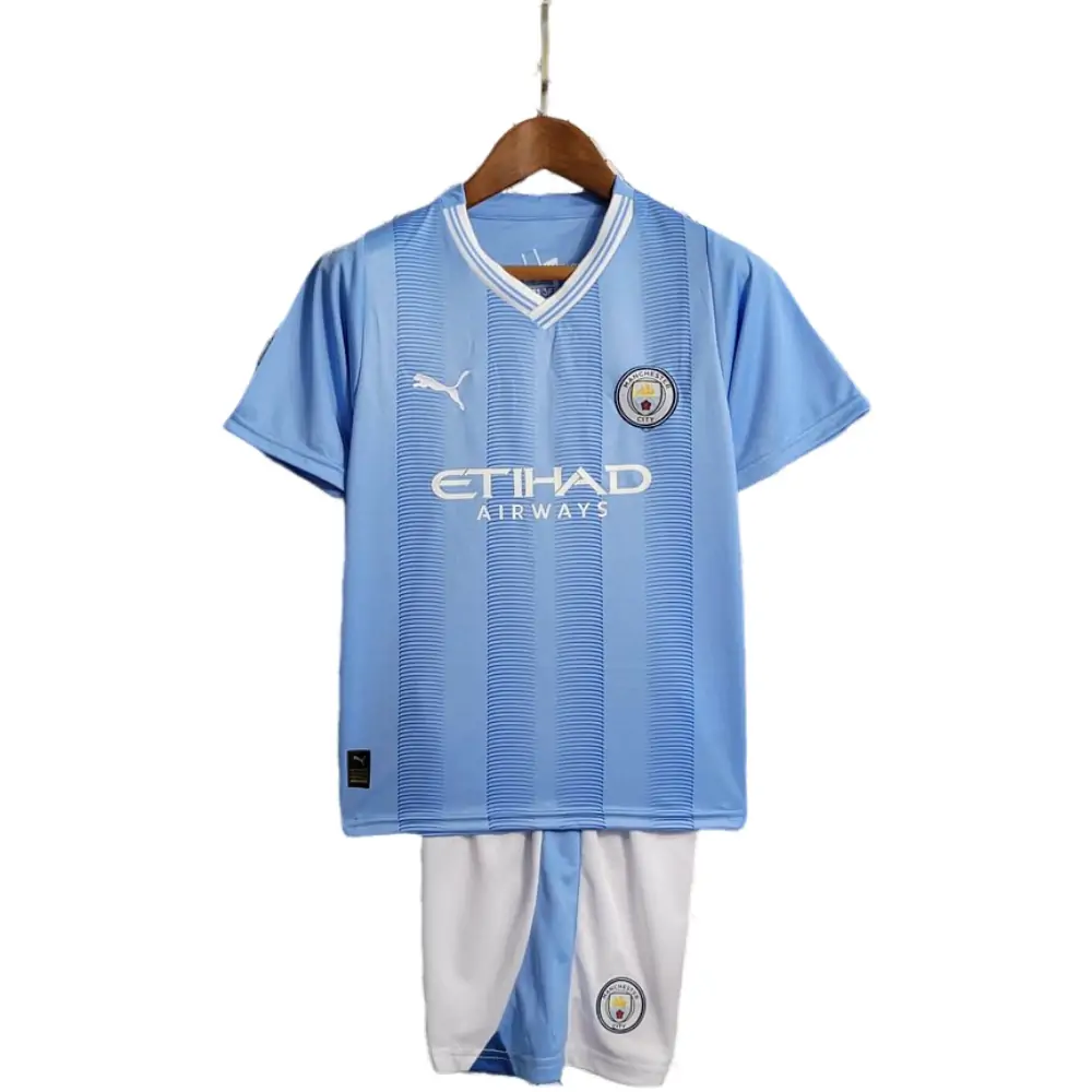 2023/2024 Manchester City Home Football Shirt 1:1 Thai Quality Kids Size