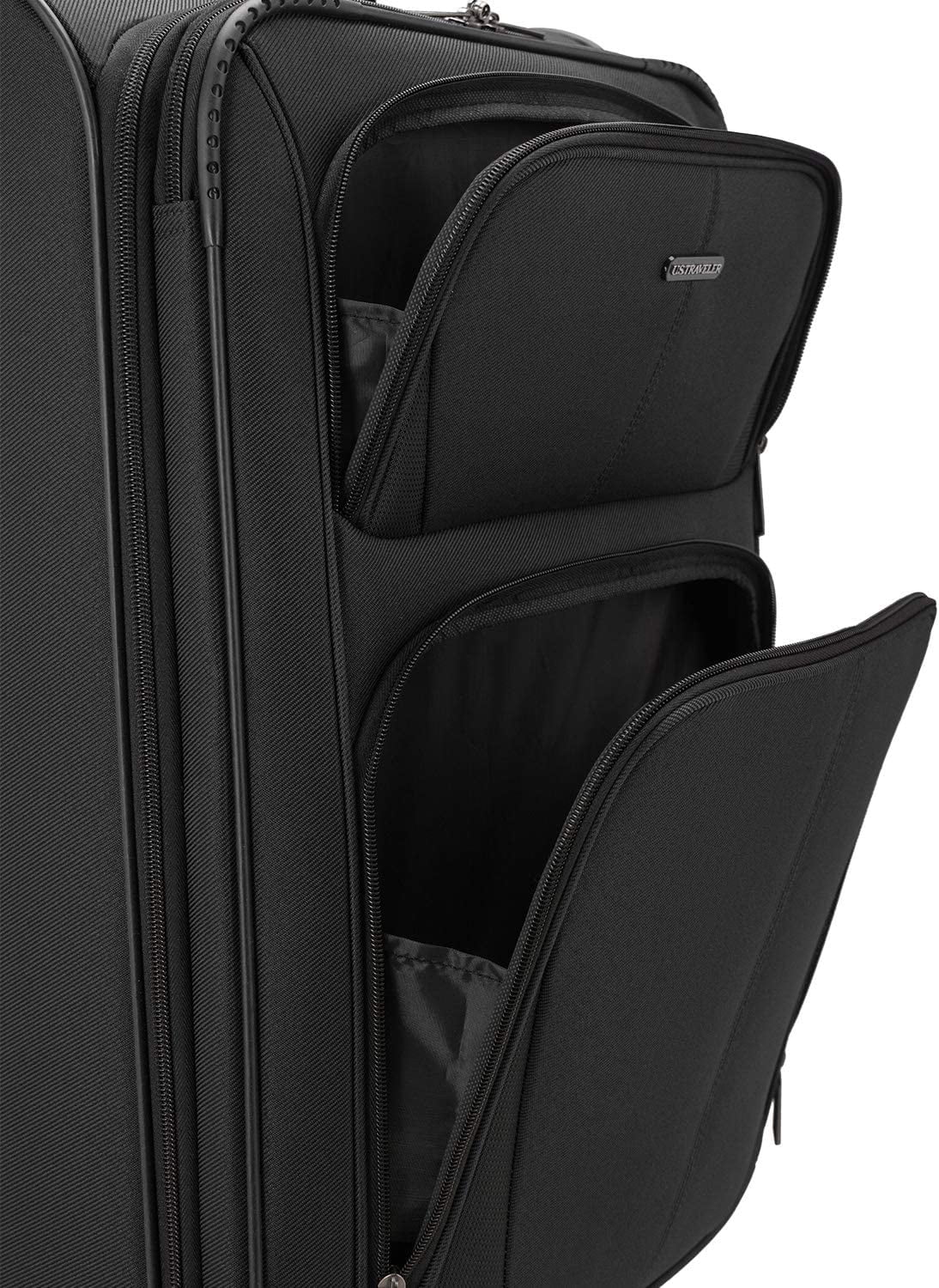 U.S. Traveler Aviron Bay Expandable Softside Luggage Set with Spinner Wheels, Navy, 2-Piece (23/31)