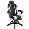 Magshion Rolling Gaming Chair, Adjustable Faux Leather Computer Seat with Lumbar Support for Adults Teens Desk Chair, White