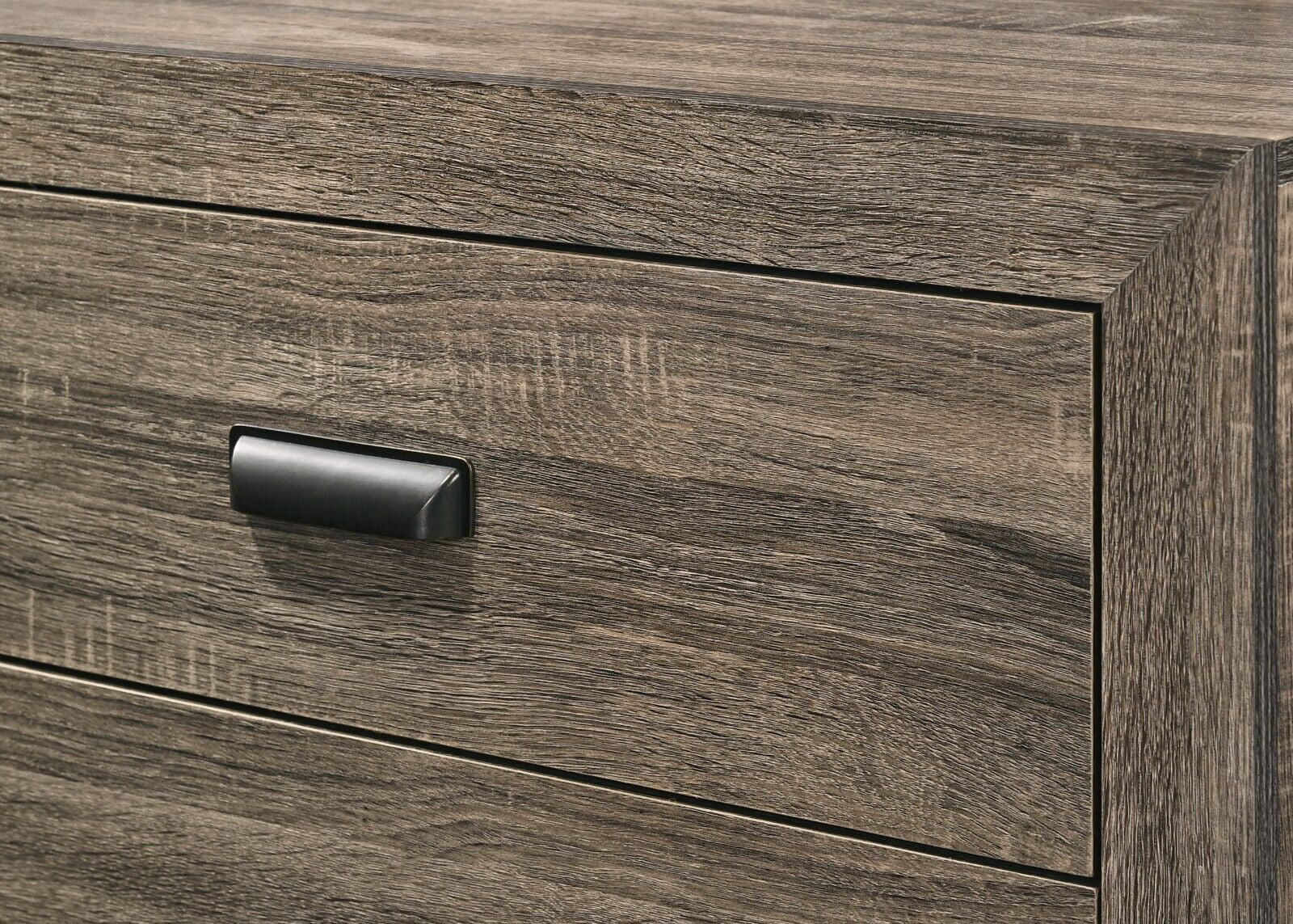 Beautiful Gray Finish 3Pc Queen Size Panel Bed Nightstand Chest Wooden Furniture Set