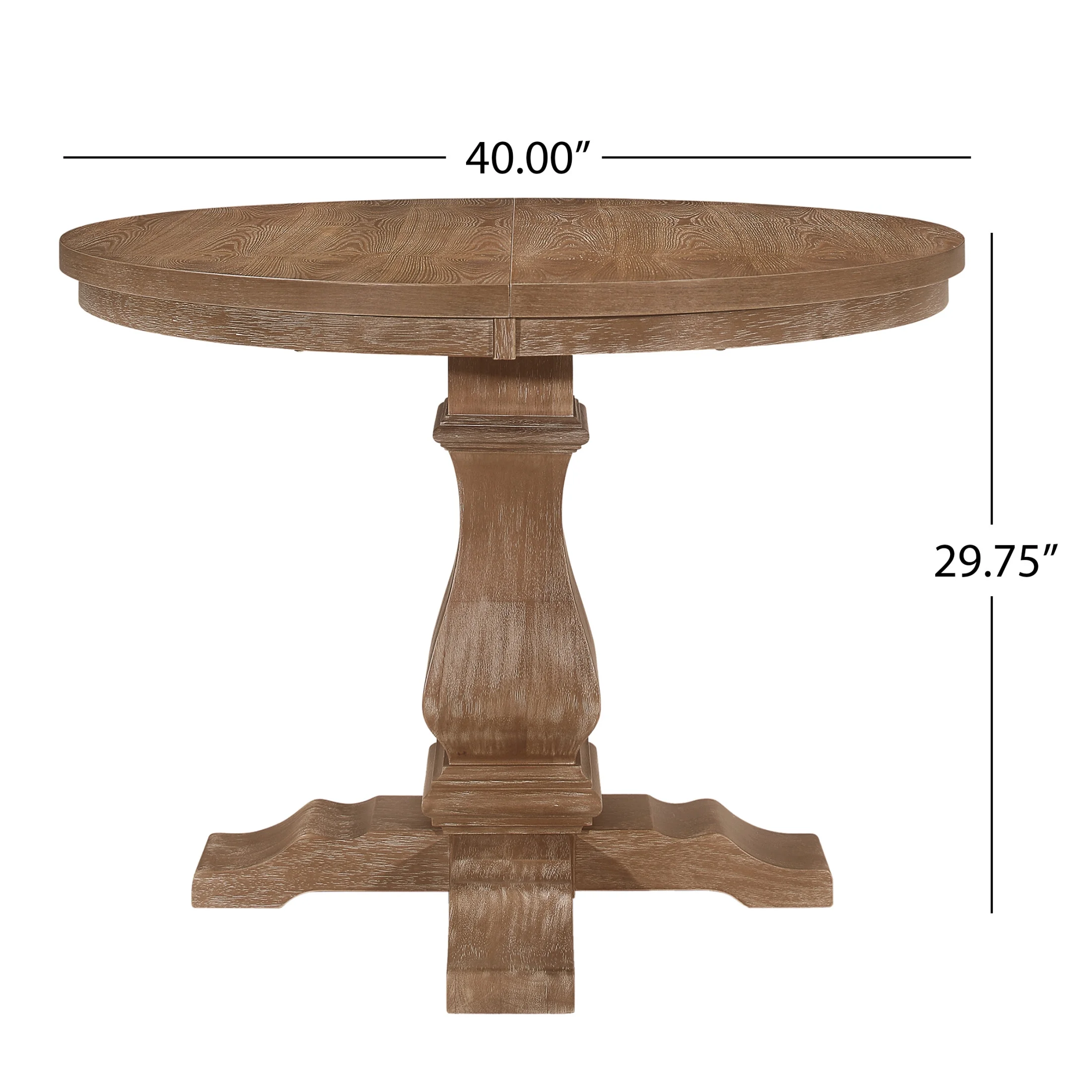 GDF Studio Rustic 5-Piece Dining Set with Expandable Table and Upholstered Chairs, Solid Wood Frame, Beige+Tan