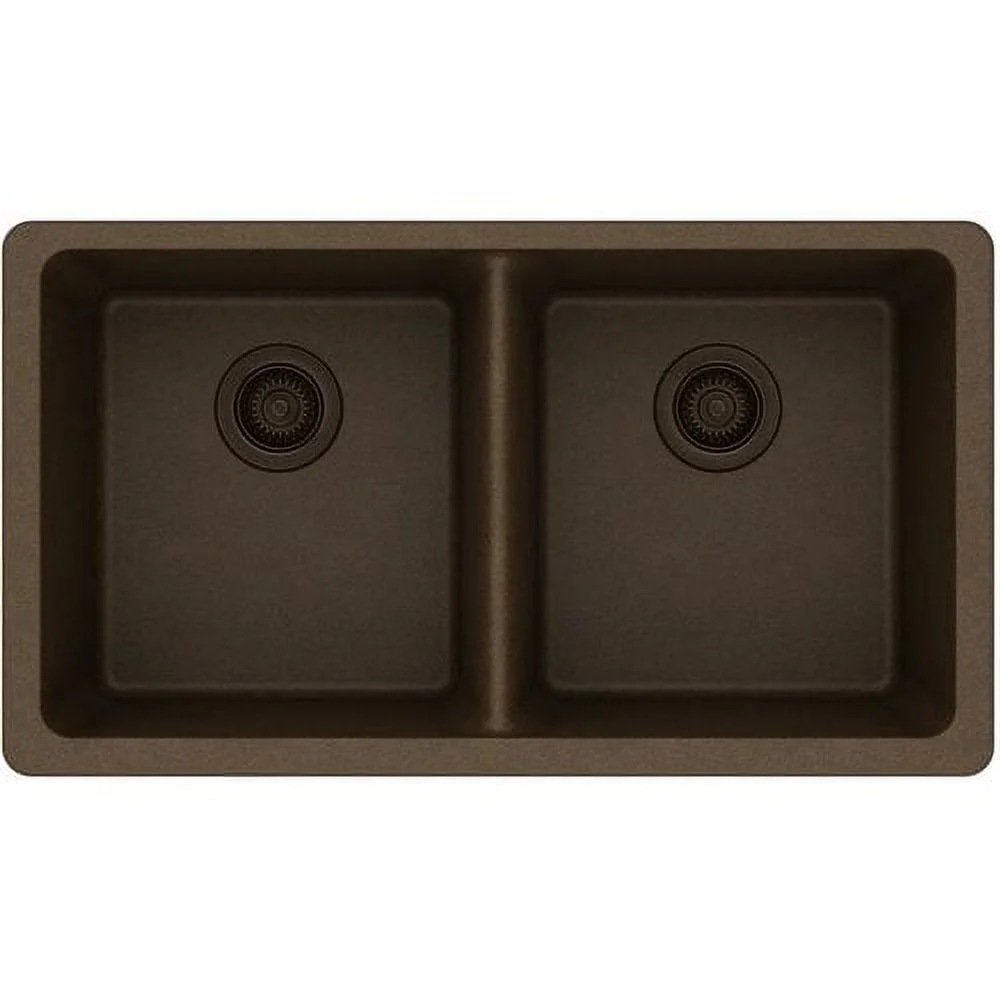 Elkay ELGU3322 White Granite Composite 33in Rectangle Double Bowl Undermount Sink