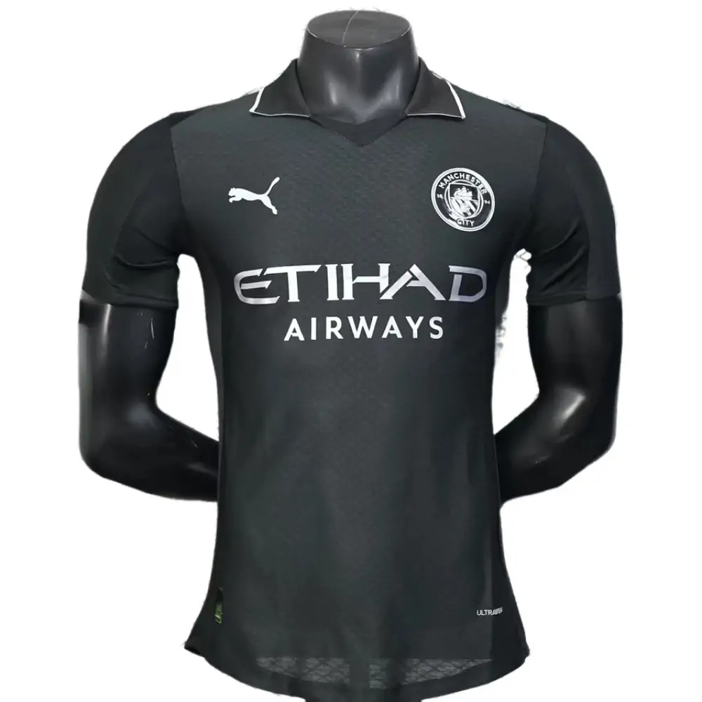 2025-26 Manchester City Black Away Jersey - Player Edition
