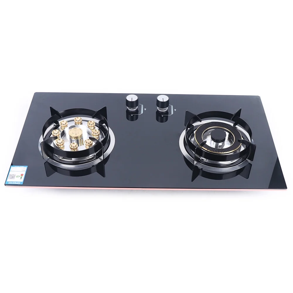 2-Burner Natural Gas Stove, Built-in Gas Cooktop Stove for Home Kitchen