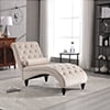 KINFFICT Velvet Chaise Lounge Indoor, Tufted lounge chair with Wood Legs, Leisure Accent Chair Upholstered Lounge Couch for Bedrooom Living Room, Beige