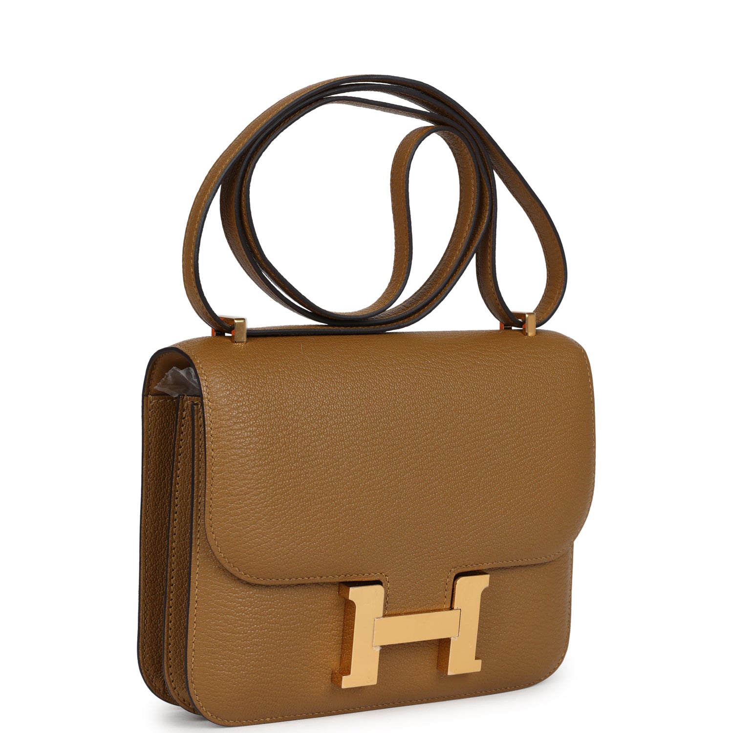 Constance 18 Kraft Chevre Gold Hardware