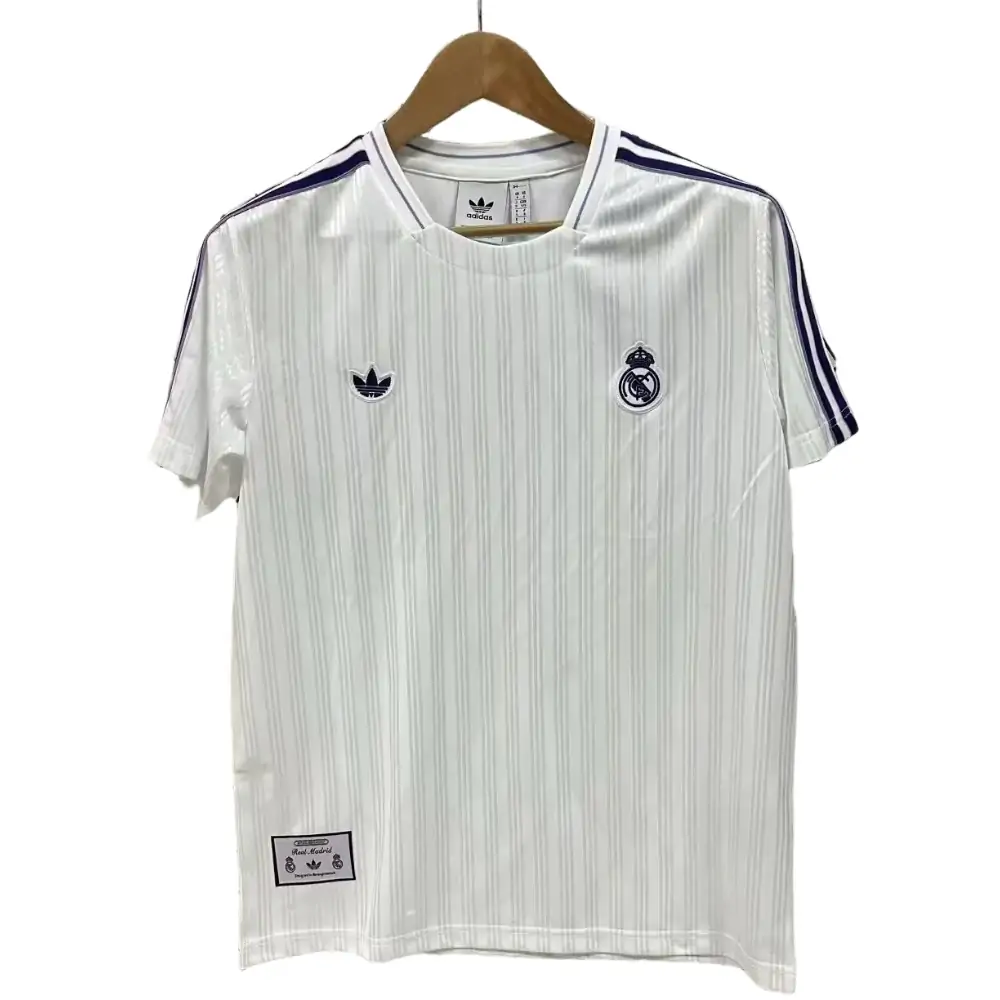 2025-26 Real Madrid Retro White and Purple Jersey - Fan Edition