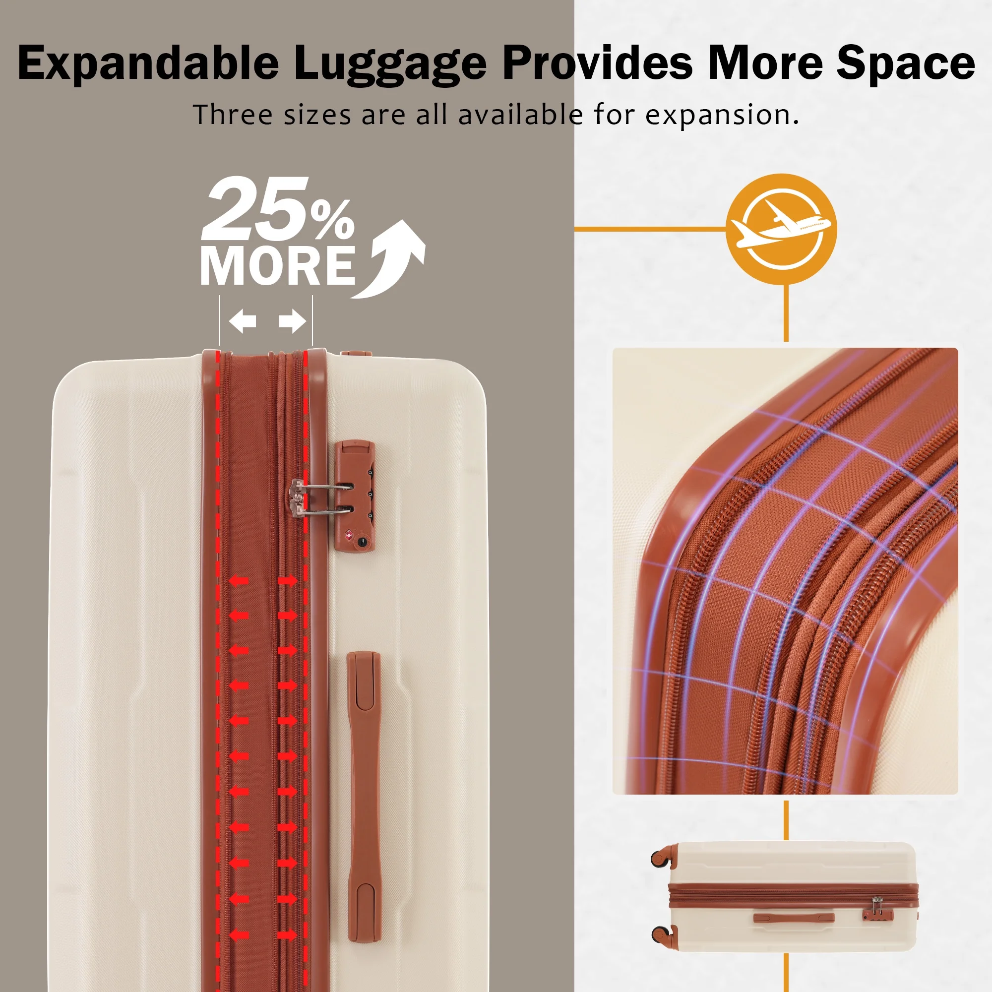 imerelez 2 Piece Luggage Set with Bags Expanable Spinner Wheels ABS Lightweight Suitcase with TSA Lock 20inch+28inch