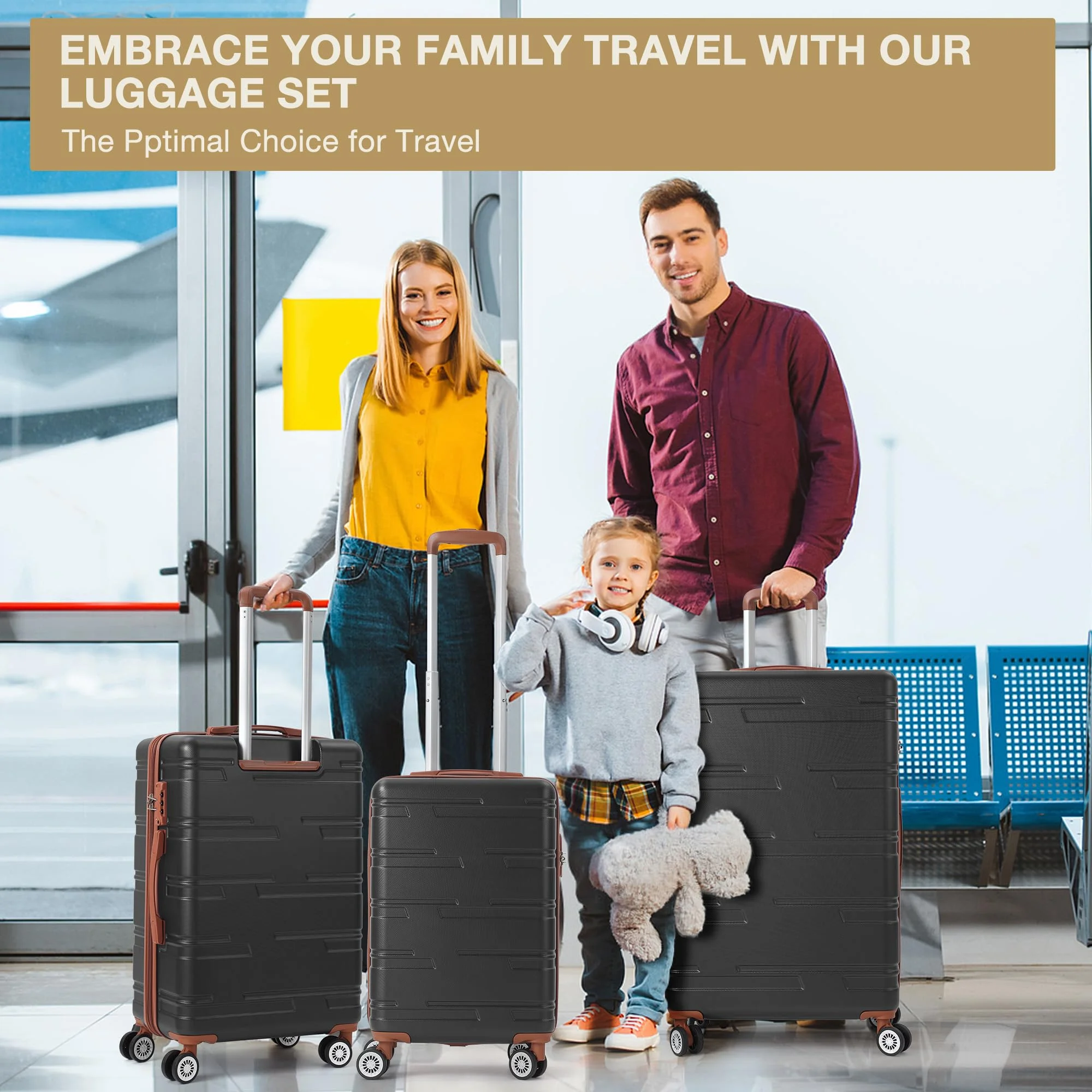 TROPOW Luggage Setss,Suitcases with Wheels,Luggage Expandable Suitcase 3 Piece Sets, Luggage Sets of 3 Piece Suitcase with Spinner Wheels, Hardshell Luggage 3 Piece Sets(20