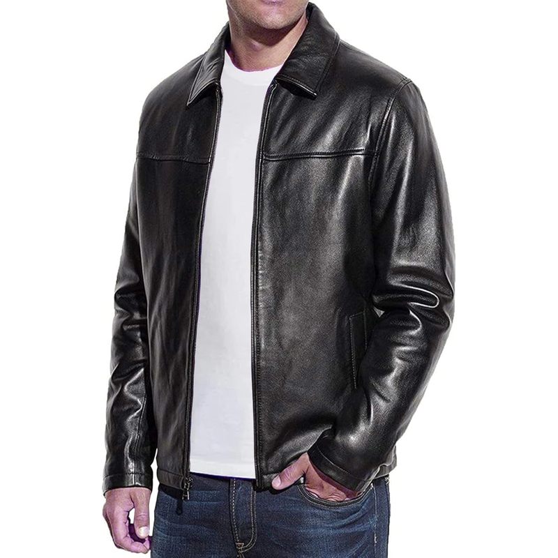 Men's Genuine Lambskin Leather Classic Biker Style Jacket