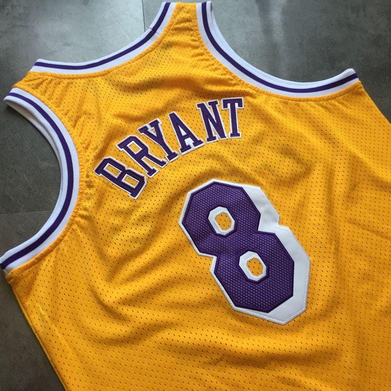 Kobe Bryant #8 Los Angeles Lakers Yellow Throwback Rookie Jersey