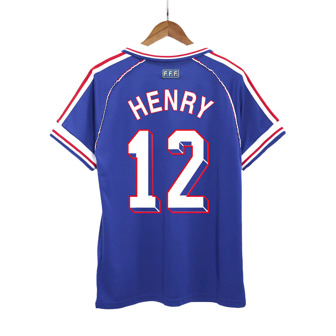HENRY #12 France 1998 Home Retro Soccer Jersey