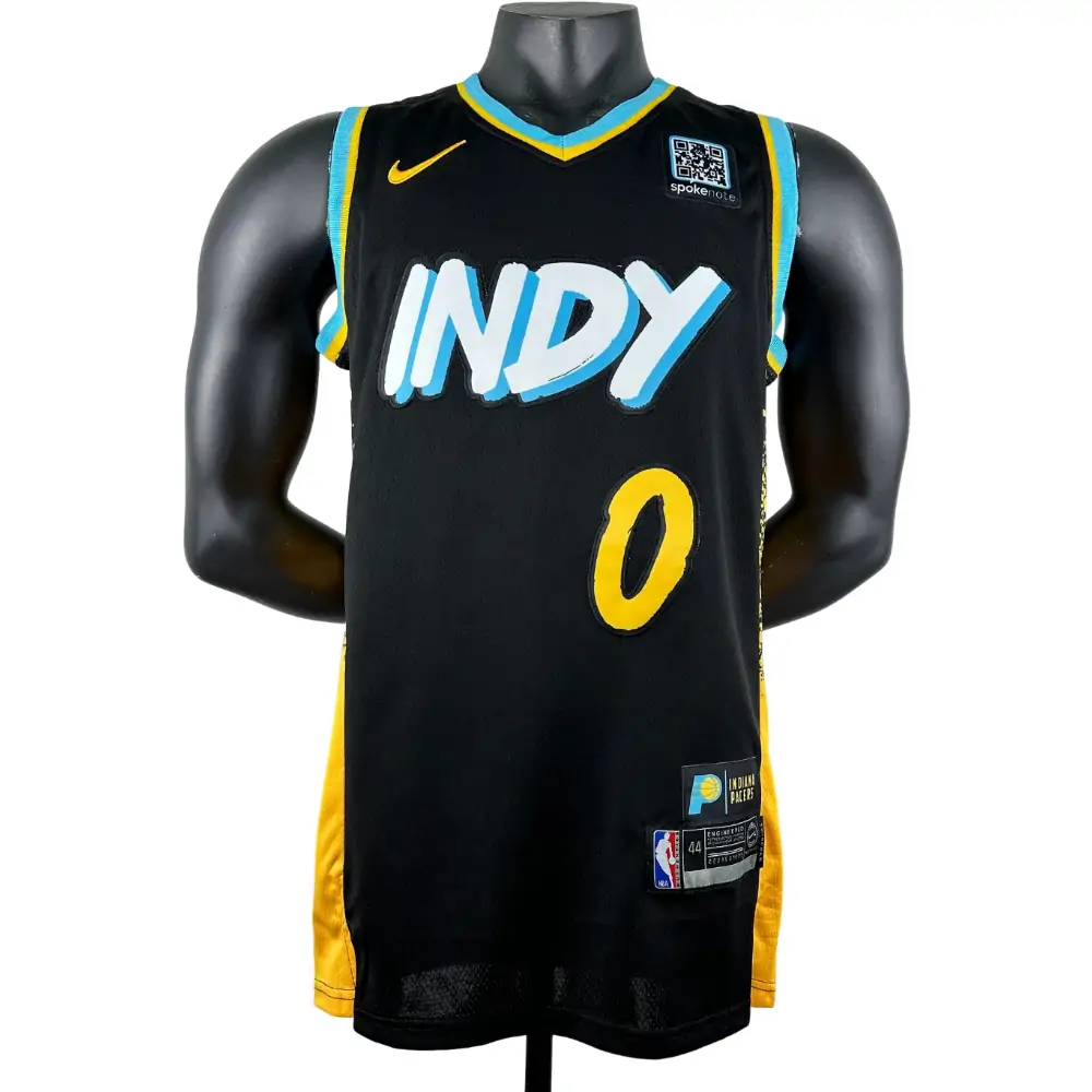 Embroidery 24 season Pacers City Edition No. 0 Haliburton