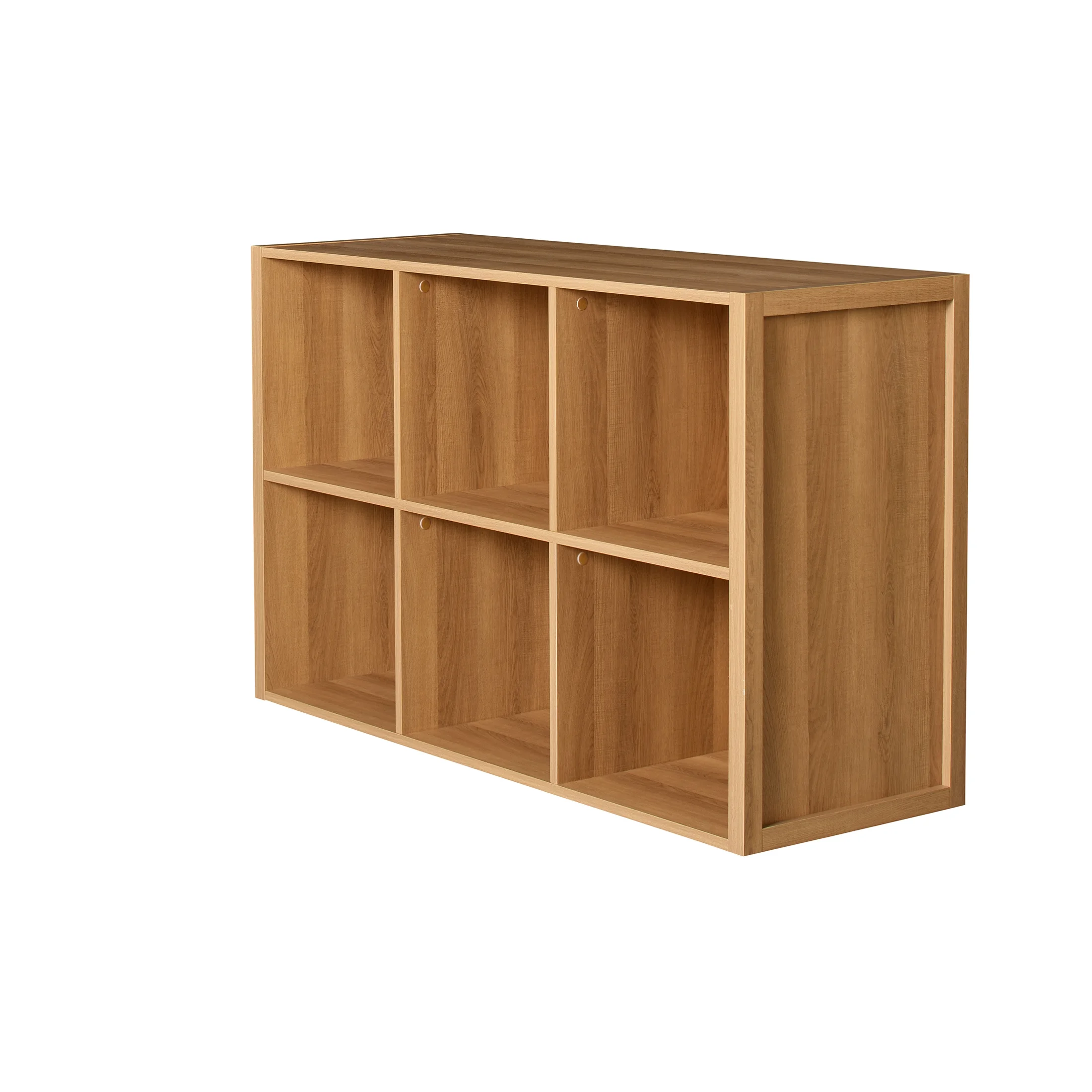 Better Homes & Gardens Ezra Modular L Desk with 6-Cube Storage, Walnut Finish