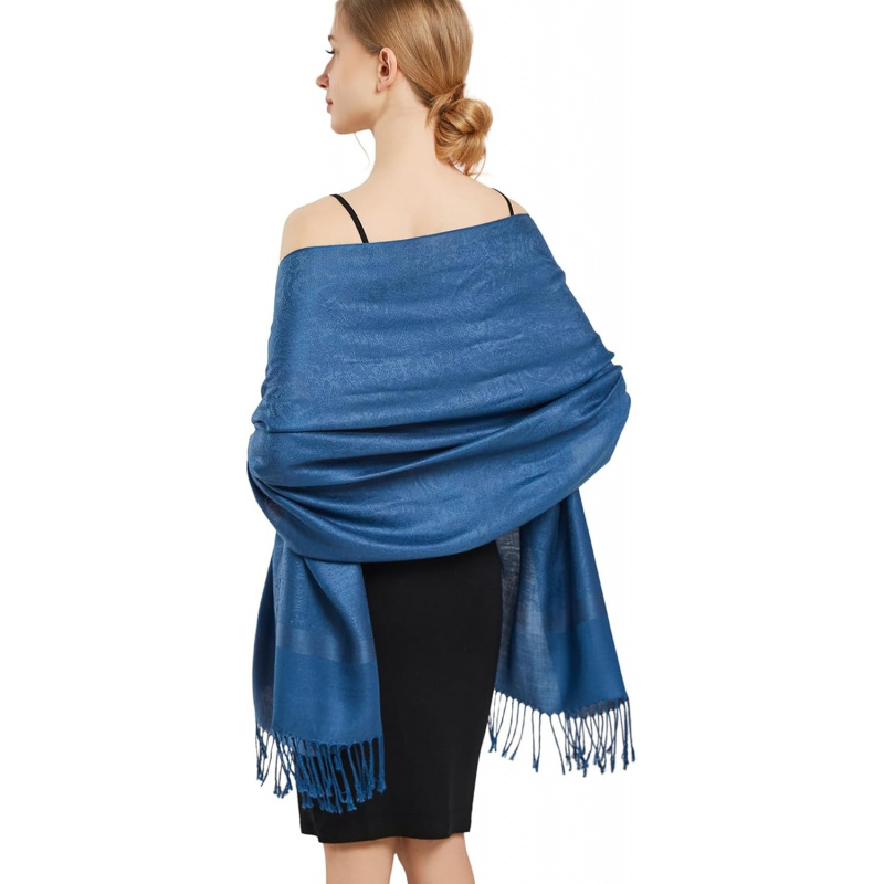 Silky Paisley Pashmina Shawl Scarf-Women's Soft
