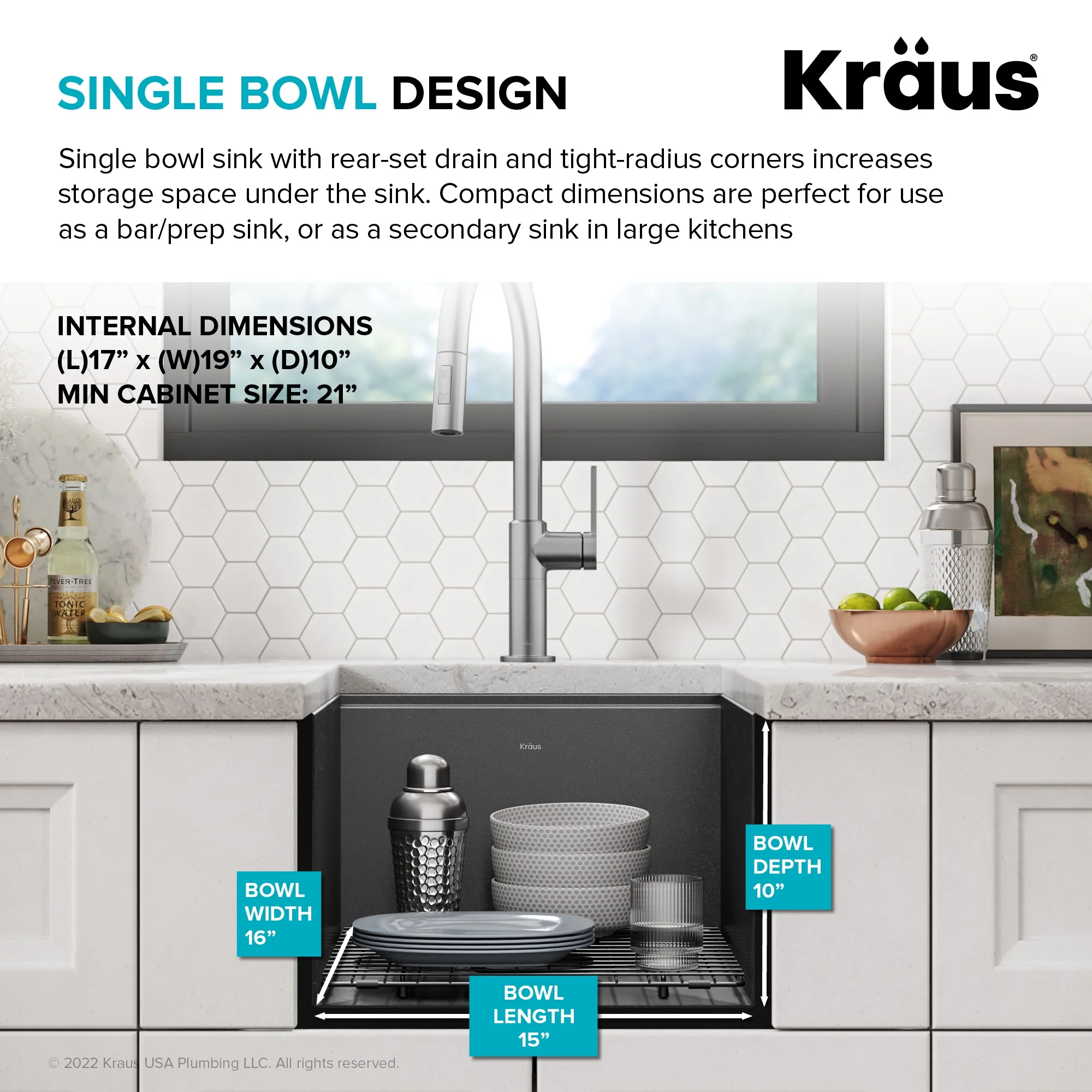 KRAUS Kore 17 Undermount Workstation 16 Gauge Black Stainless Steel Single Bowl Kitchen Bar Sink in PVD Gunmetal Finish with Accessories