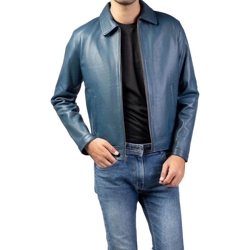 Collar Premium Leather Jacket Men