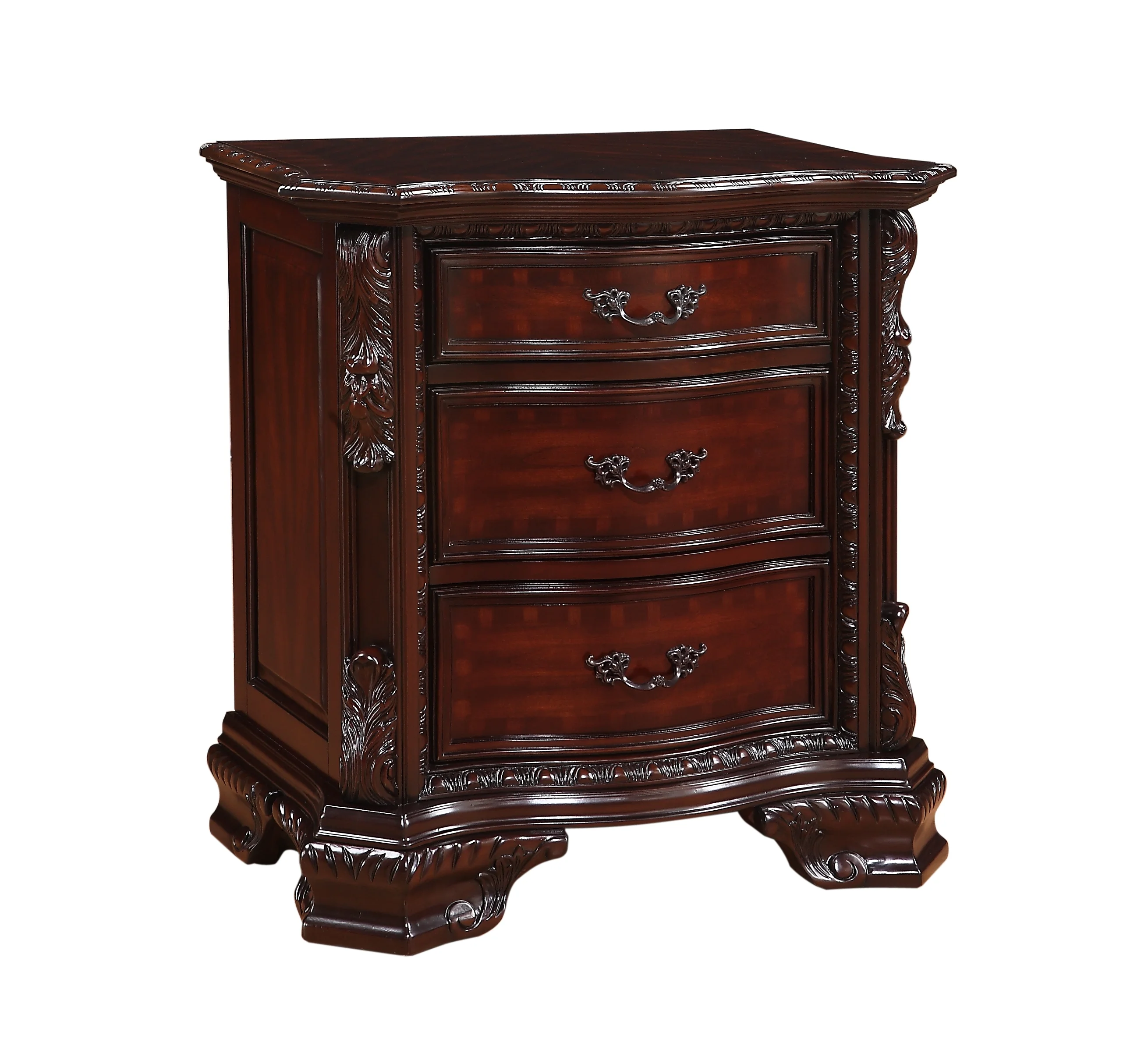 Jerrylee Rich Brown Upholstered Panel Bedroom Set Special King 3 Piece: Bed, Dresser, Mirror