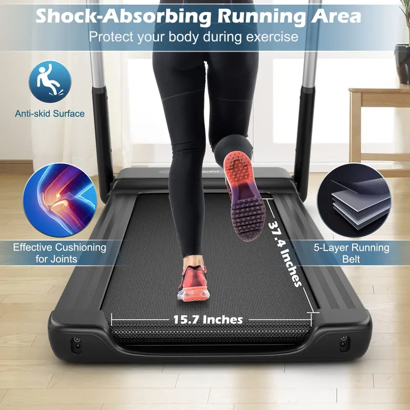 2.25 HP Compact Folding Treadmill – Superfit Model with LED Display & Smart App Control