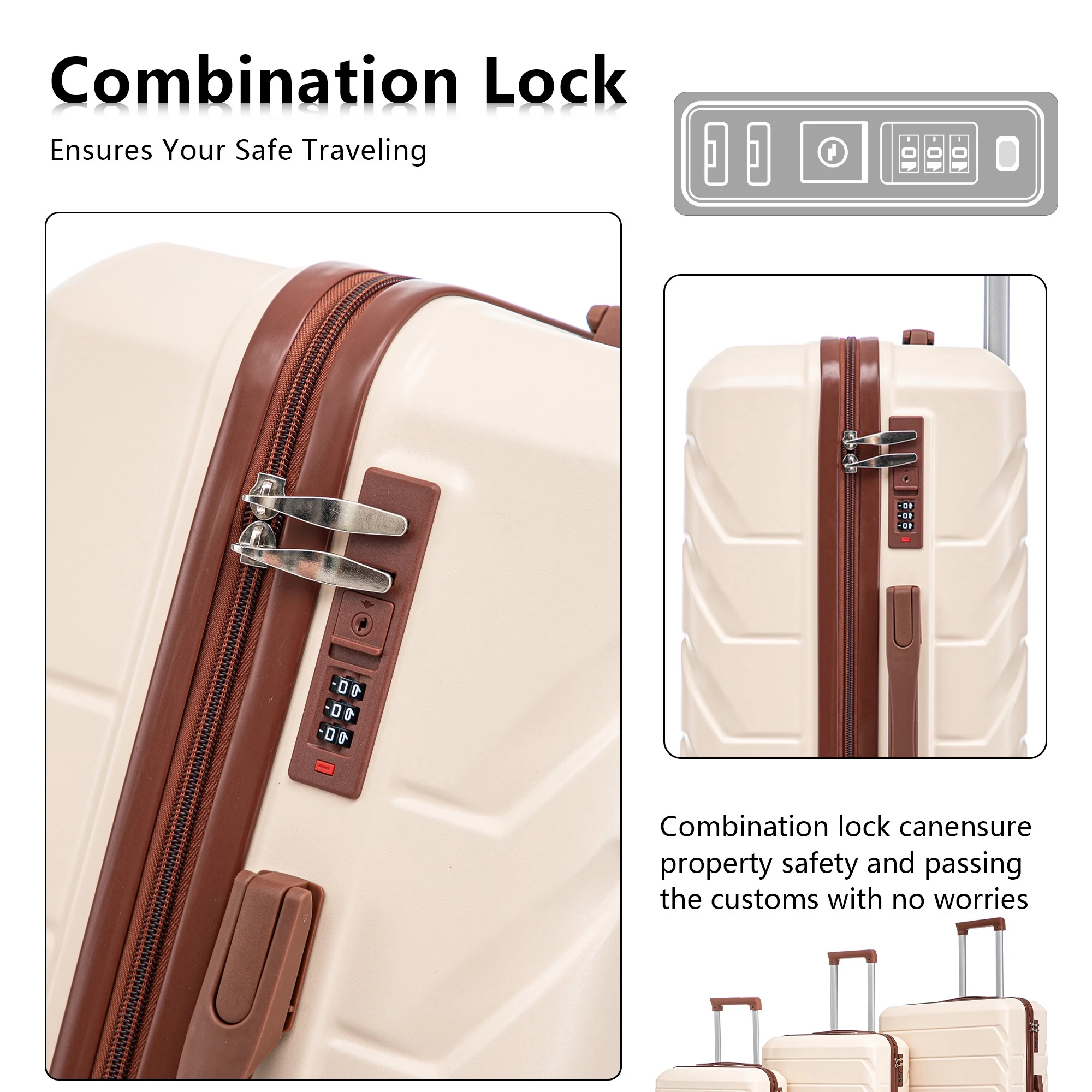 Luggage Sets 3 Piece(20/24/28), Expandable Carry On Suitcase with ABS Spinner Wheel TSA Lock