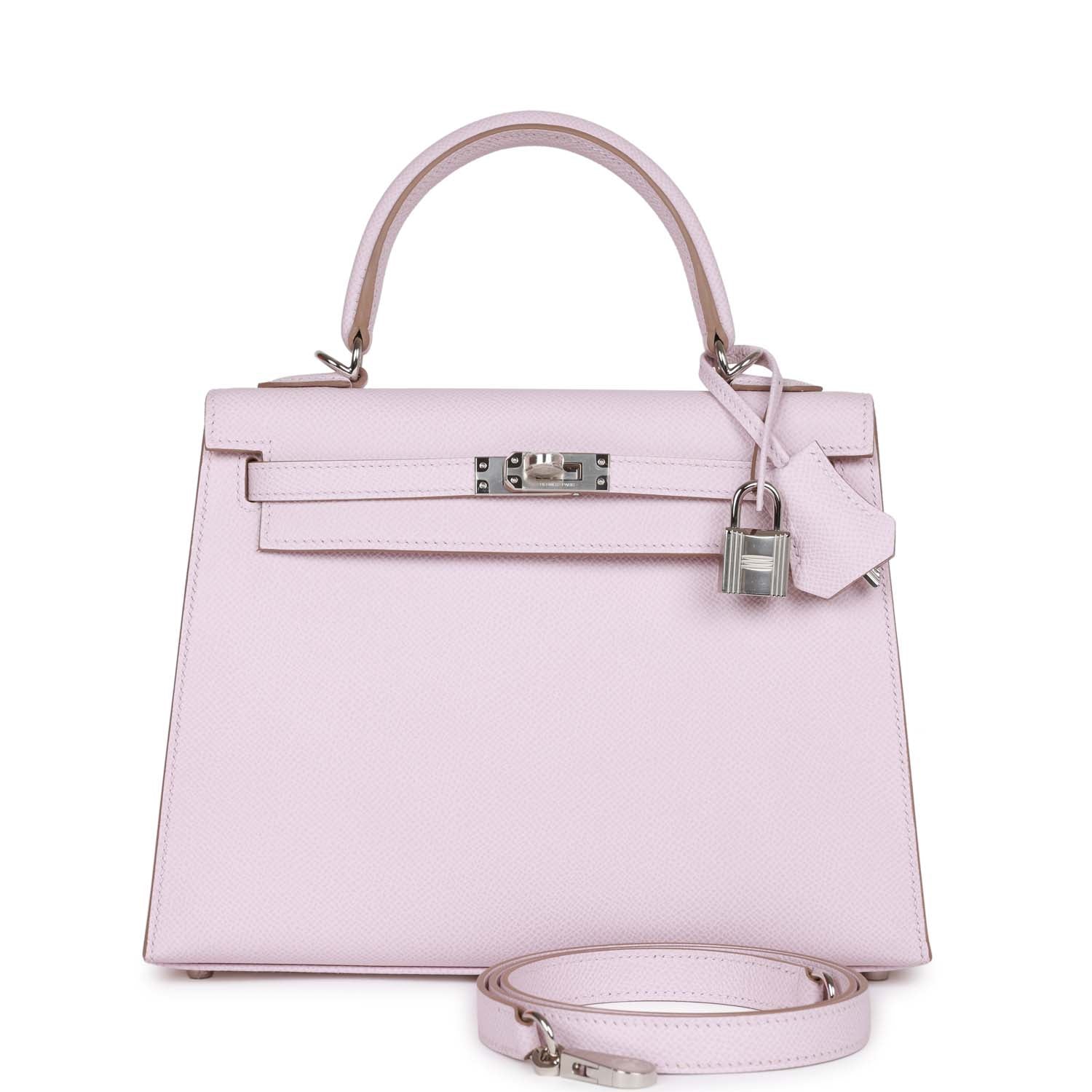 Kelly Sellier 25 Mauve Pale Epsom Palladium Hardware