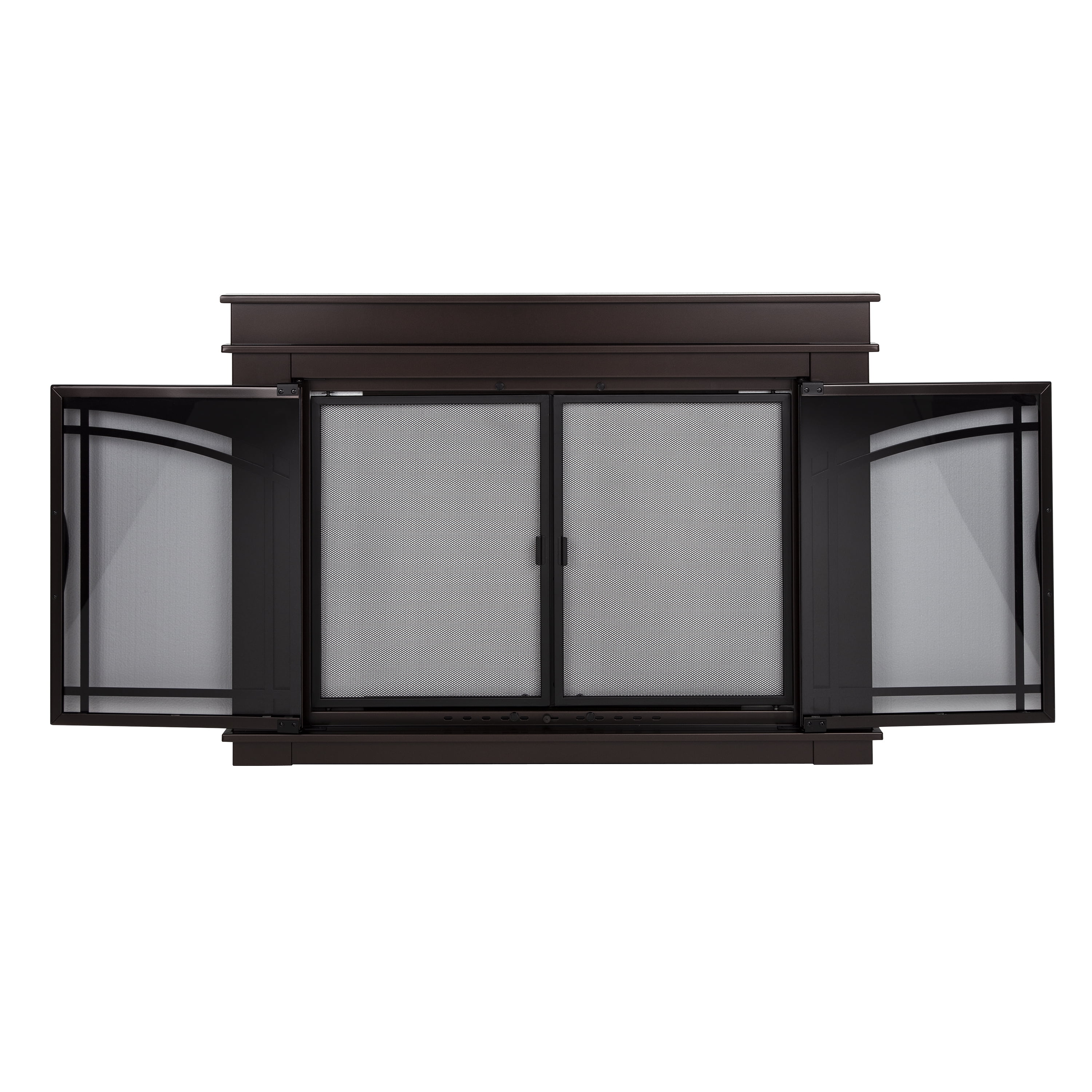Pleasant Hearth Fenwick Glass Firescreen Oil Rubbed Bronze - Medium
