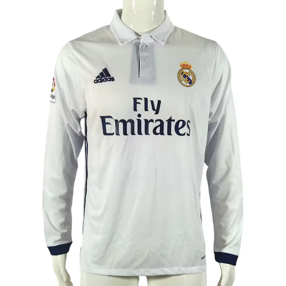 2016/2017 Retro Long Sleeve Real Madrid Home Football Shirt1:1 Thai Quality - Fans Edition