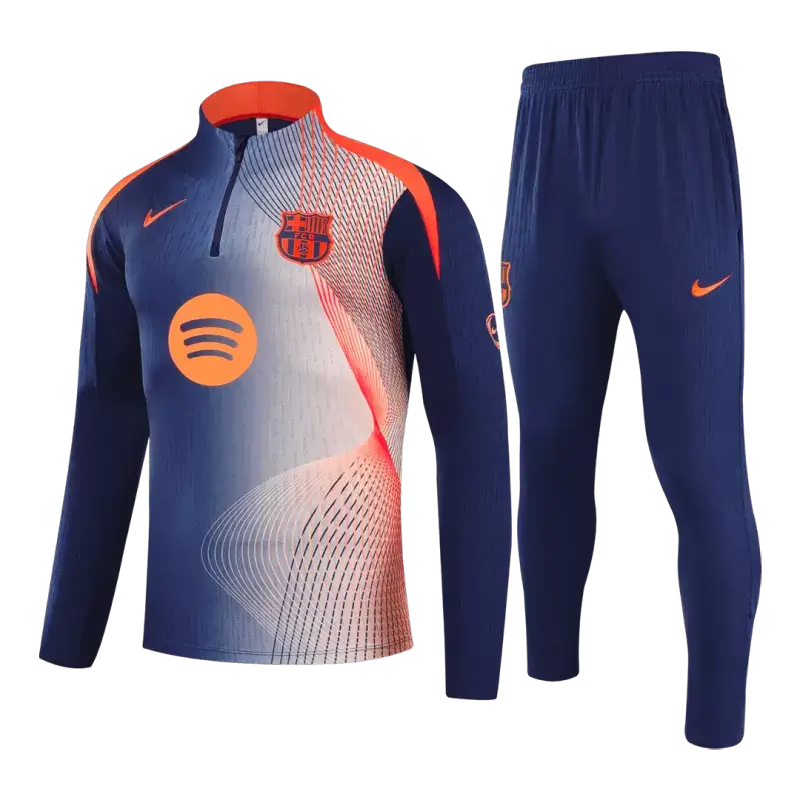 Kid's Barcelona 1/4 Zip Tracksuit 2025/26 Black&Orange