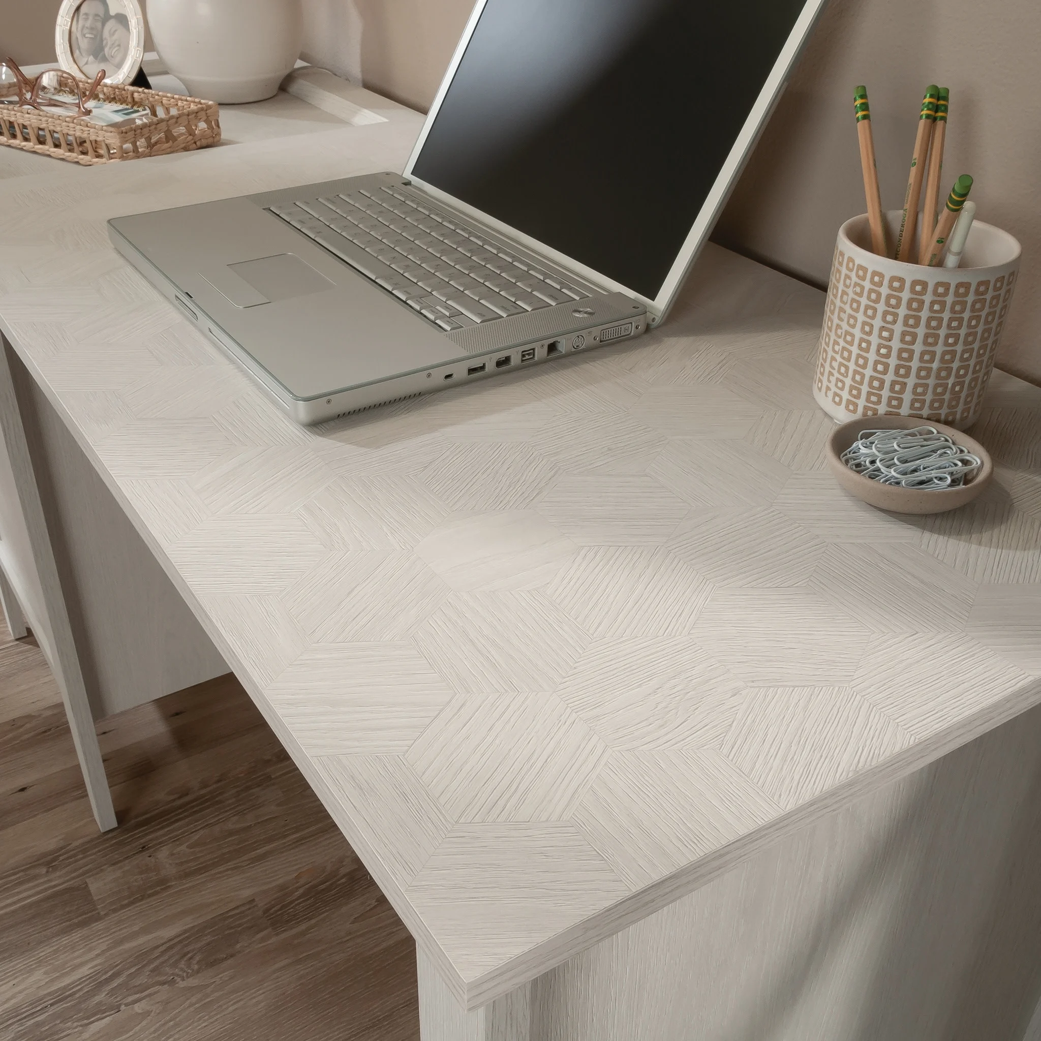 Sauder Larkin Ledge Desk, Glacier Oak Finish