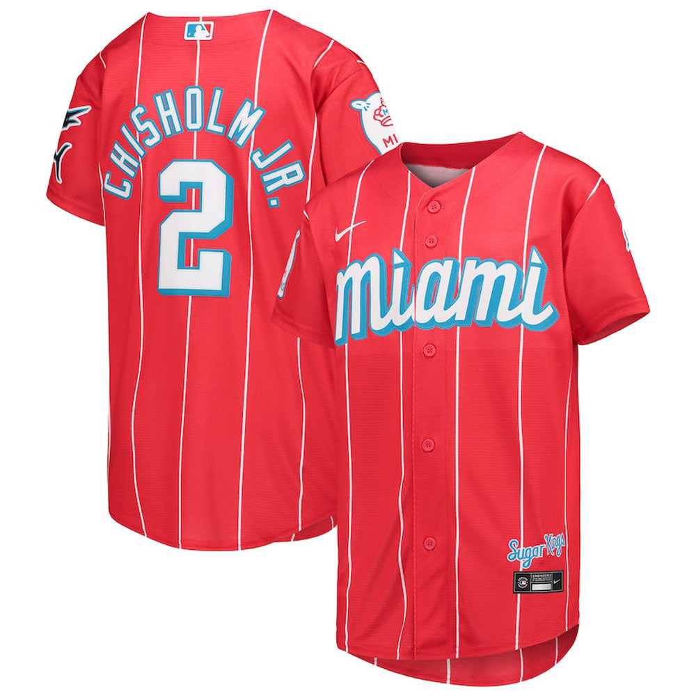 Youth Miami Marlins Jazz Chisholm Jr. City Connect Replica Jersey - Red