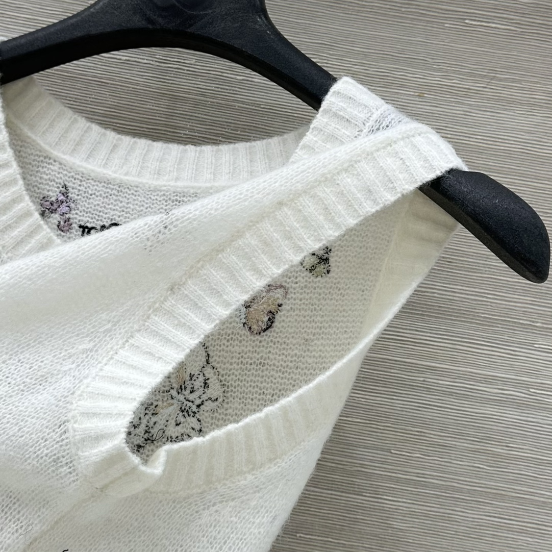 Premium mulberry silk mohair knitted vest