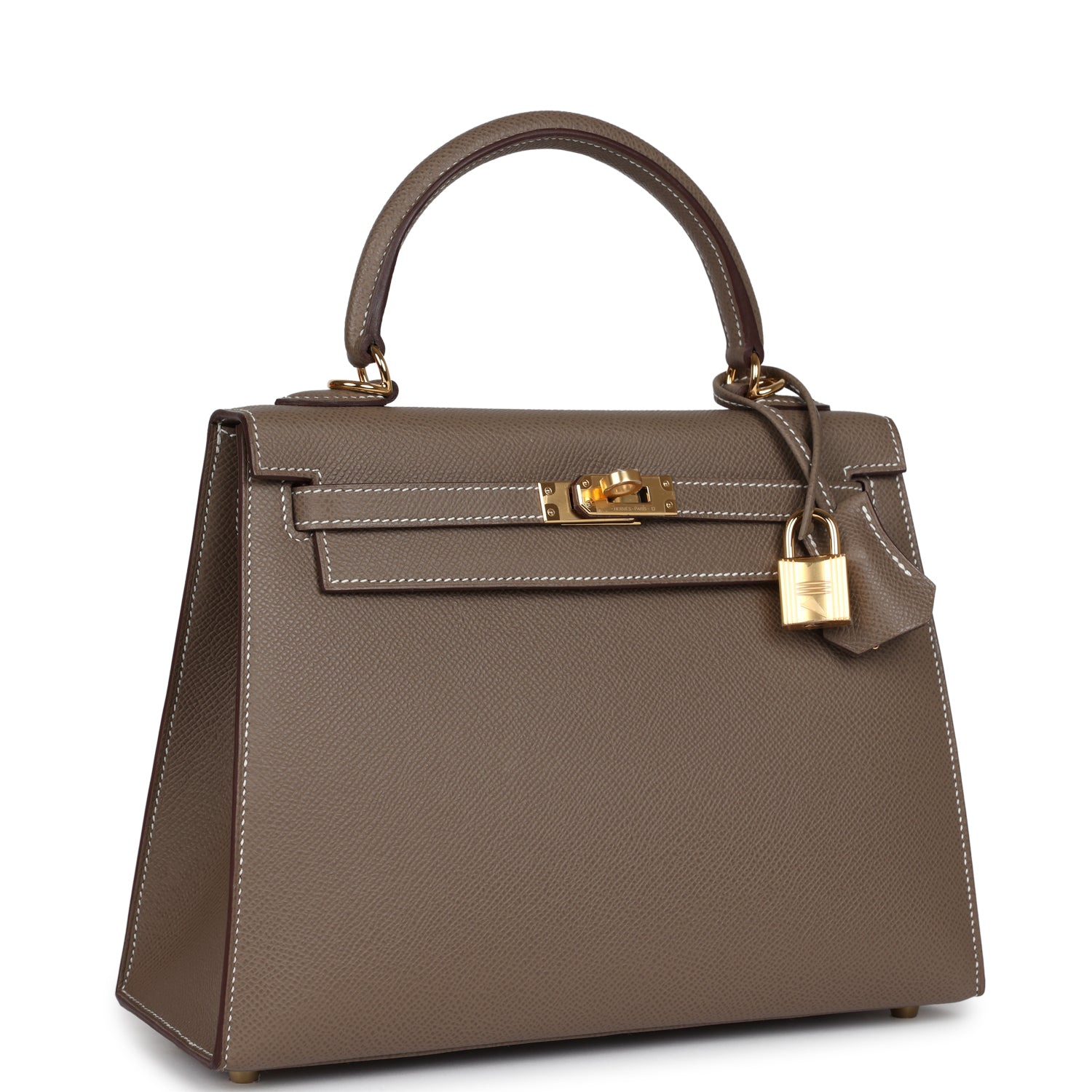 Kelly Sellier 25 Etoupe Epsom Gold Hardware