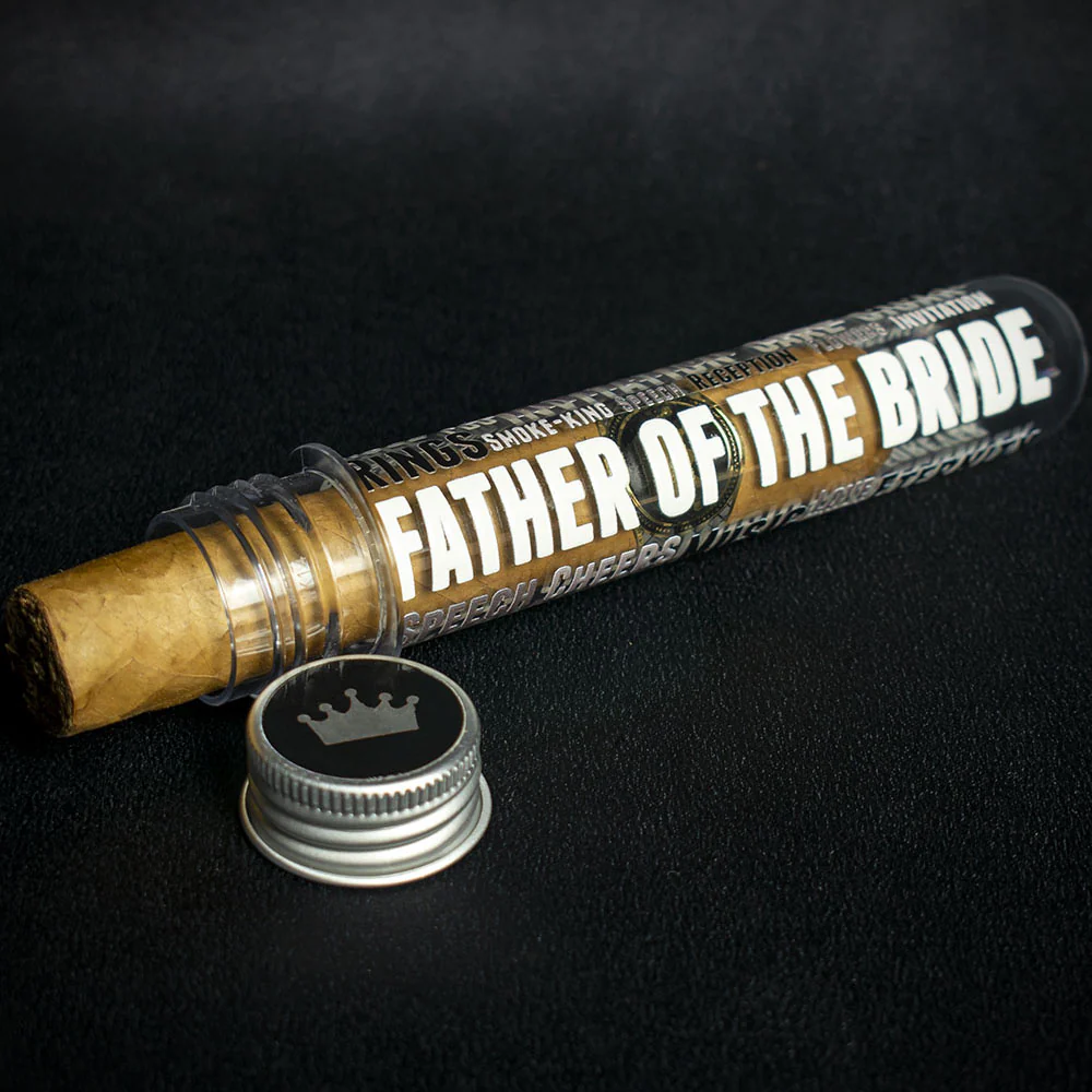Wedding Cigar Gift Tube + Smoke-King Robusto - Father Of The Bride